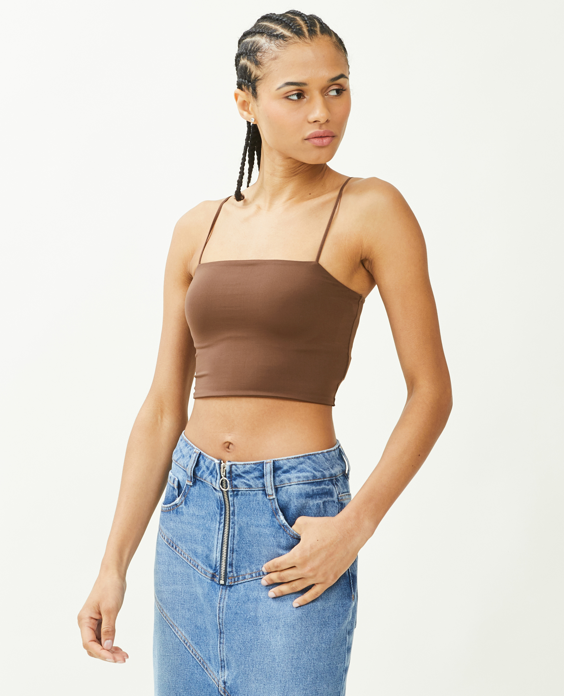 Brassière fines bretelles marron - Pimkie