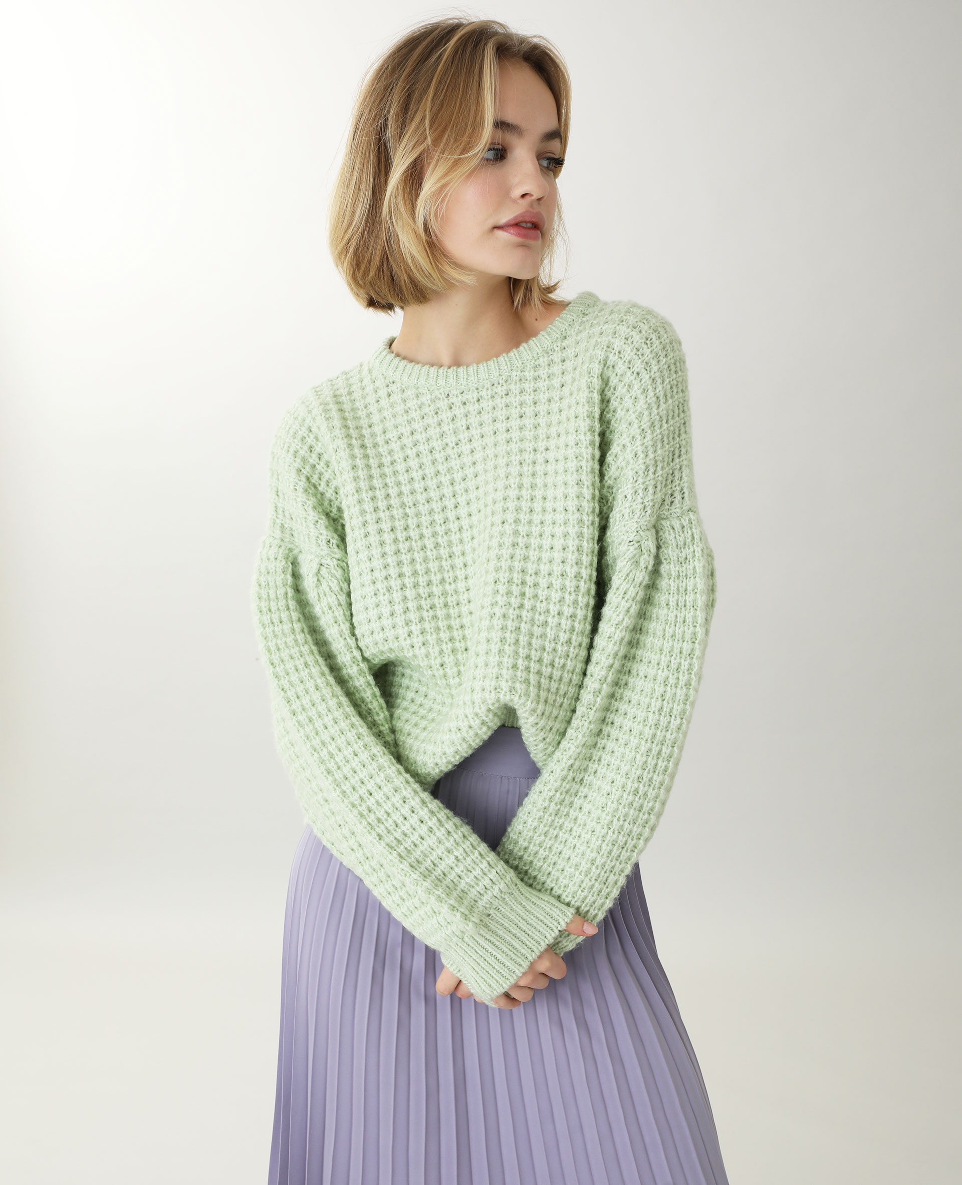 Pull vert grosse sale maille