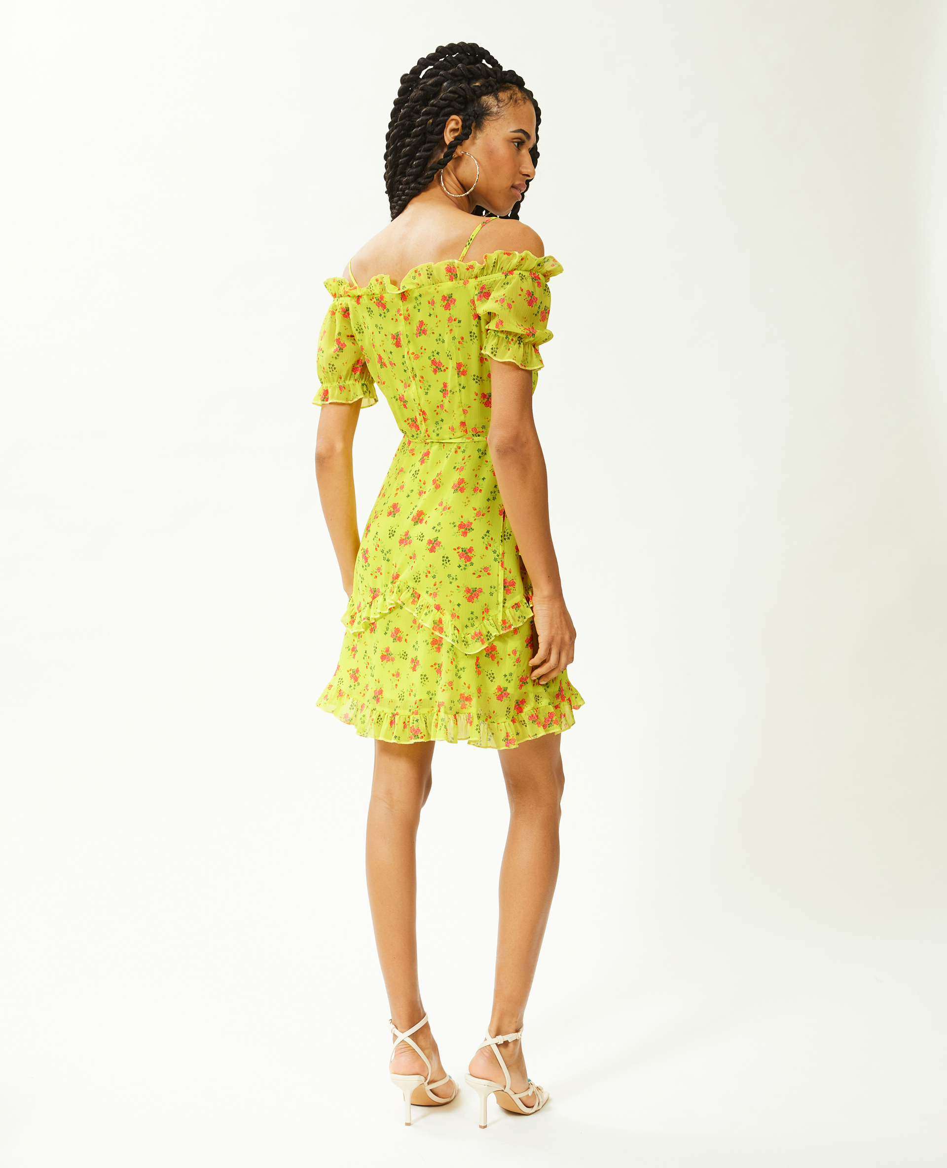 Robe courte avec volants rose - Pimkie