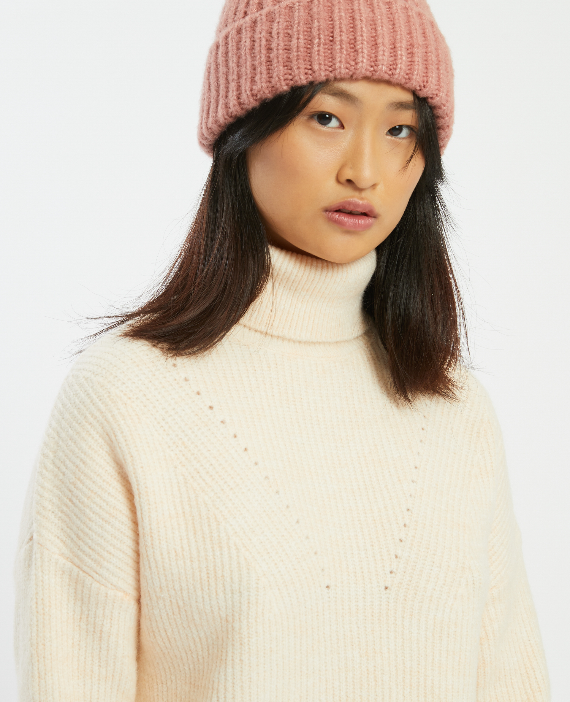 Robe pull col roulé beige - Pimkie