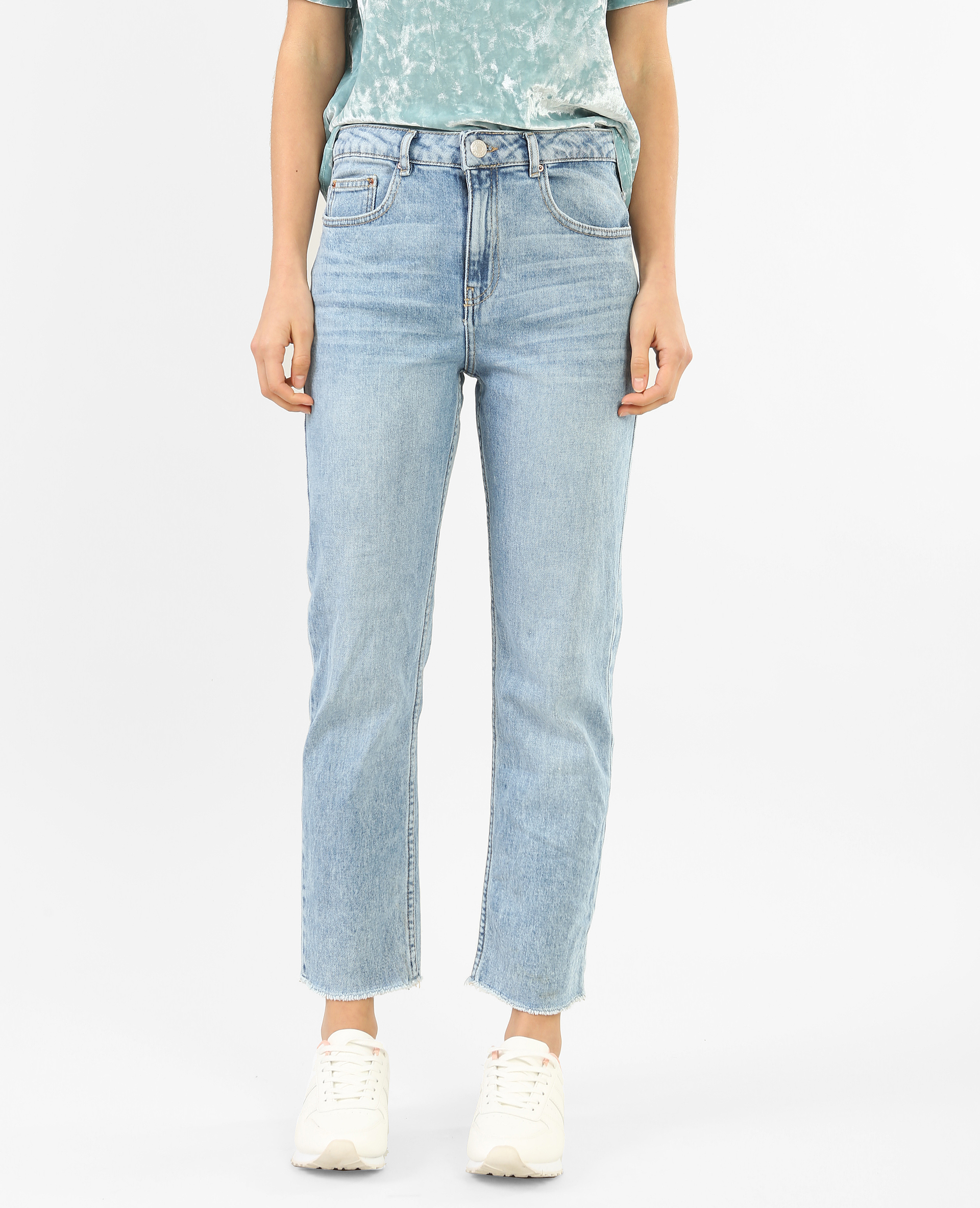 Jean taille hot sale haute droit