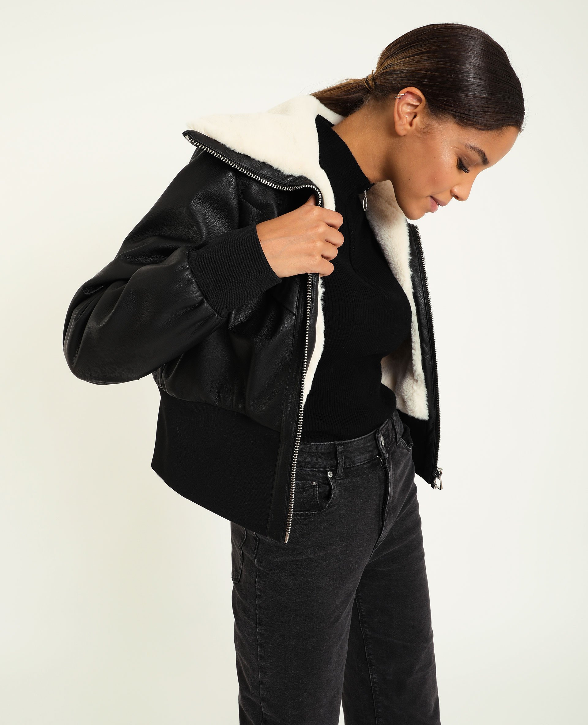 Blouson aviateur simili cuir