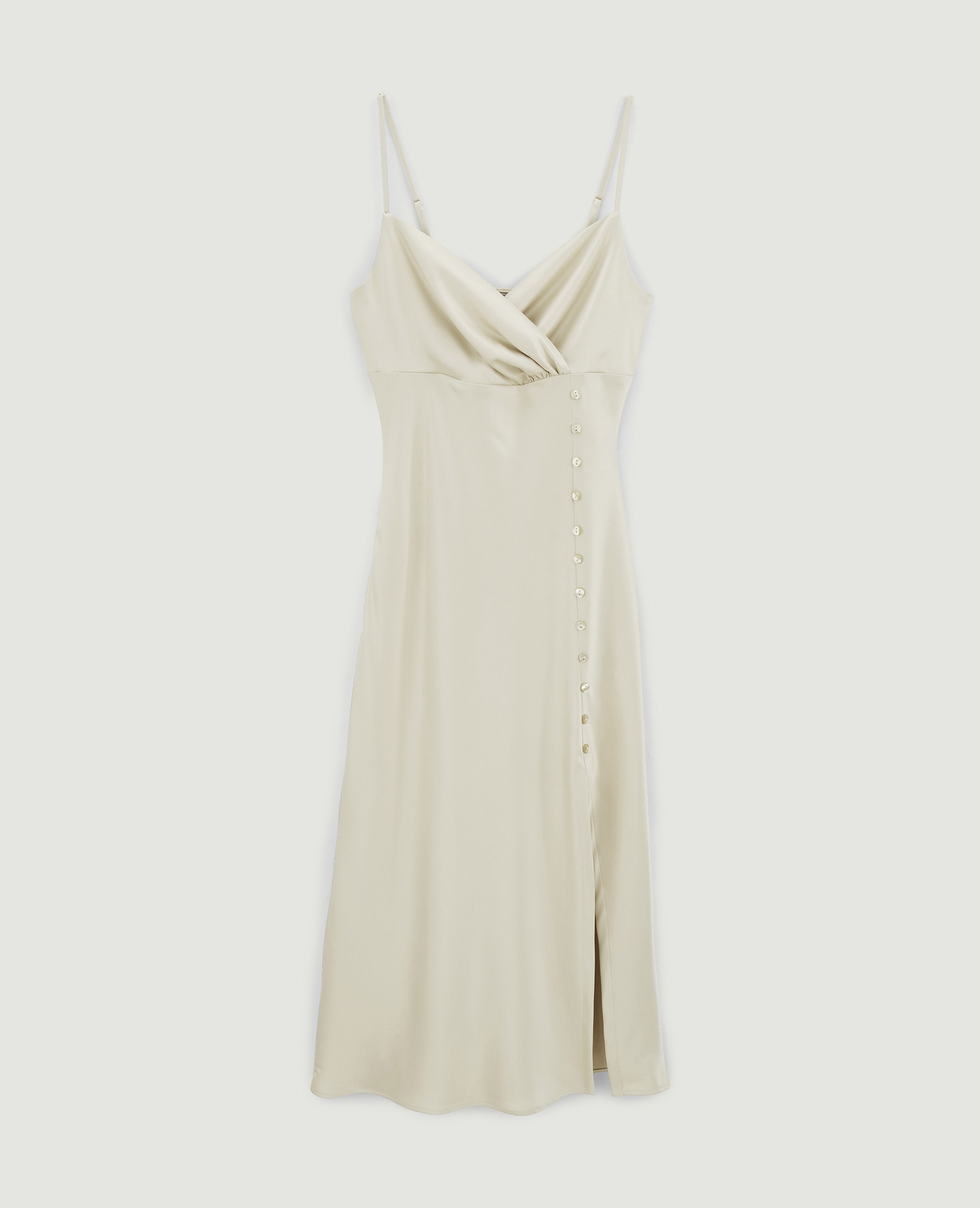 Robe longue satinée écru - Pimkie