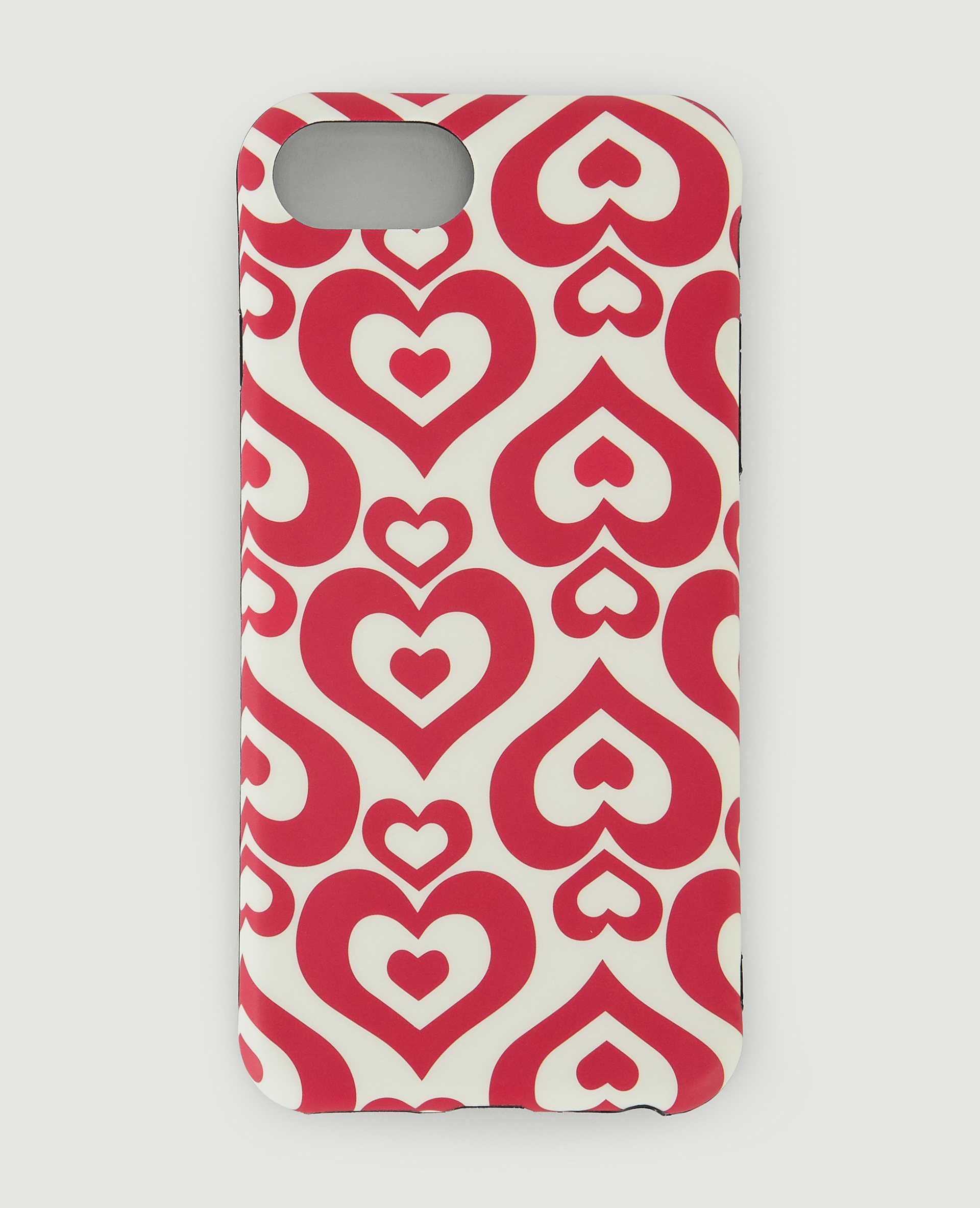 Coque iPhone "cœurs" rouge - Pimkie