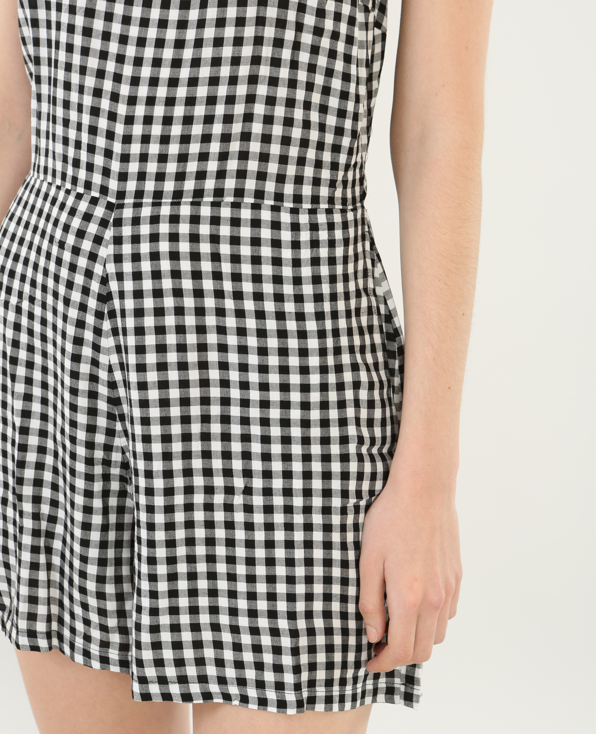 Combi-short vichy à volants noir - Pimkie
