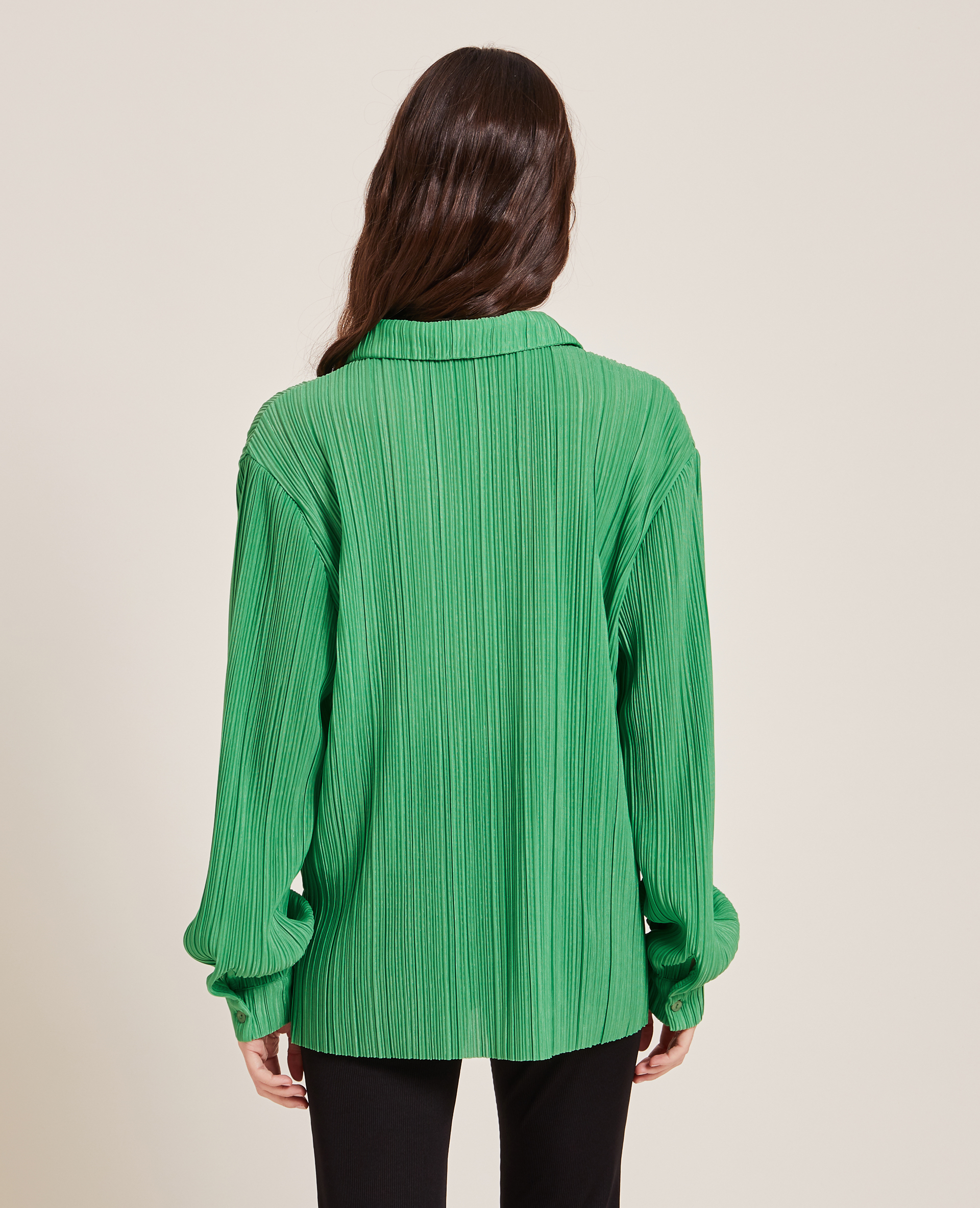 Chemise en plissé permanent vert - Pimkie