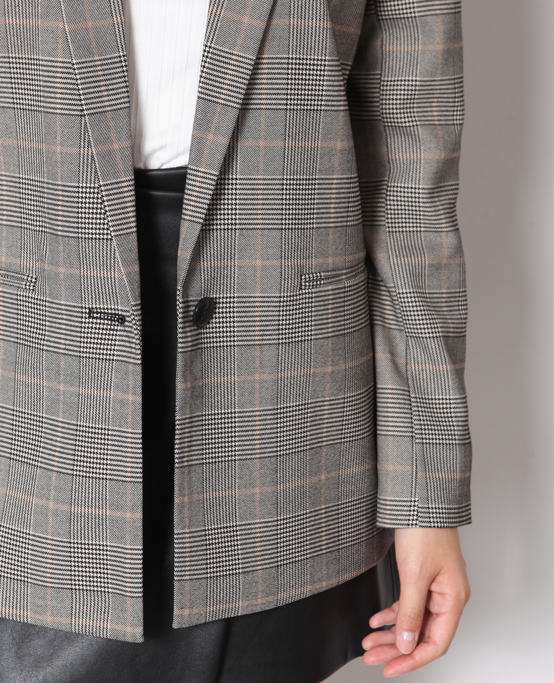 Blazer à carreaux gris - Pimkie