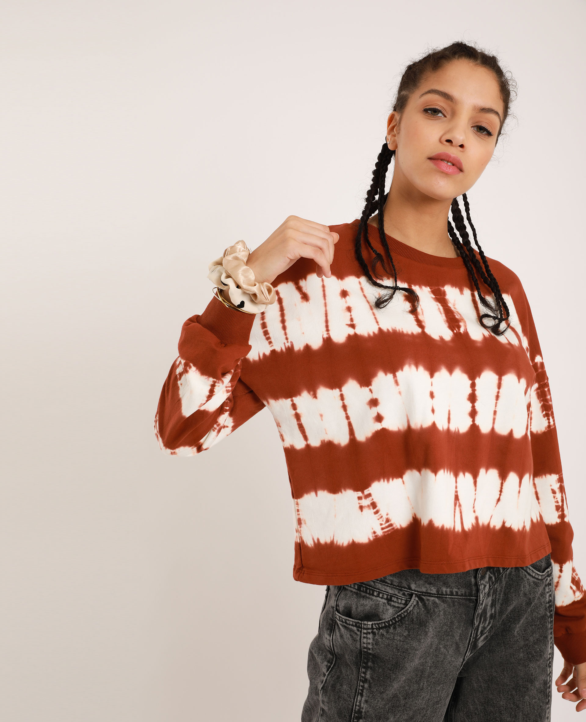 Sweat tie & dye marron - Pimkie