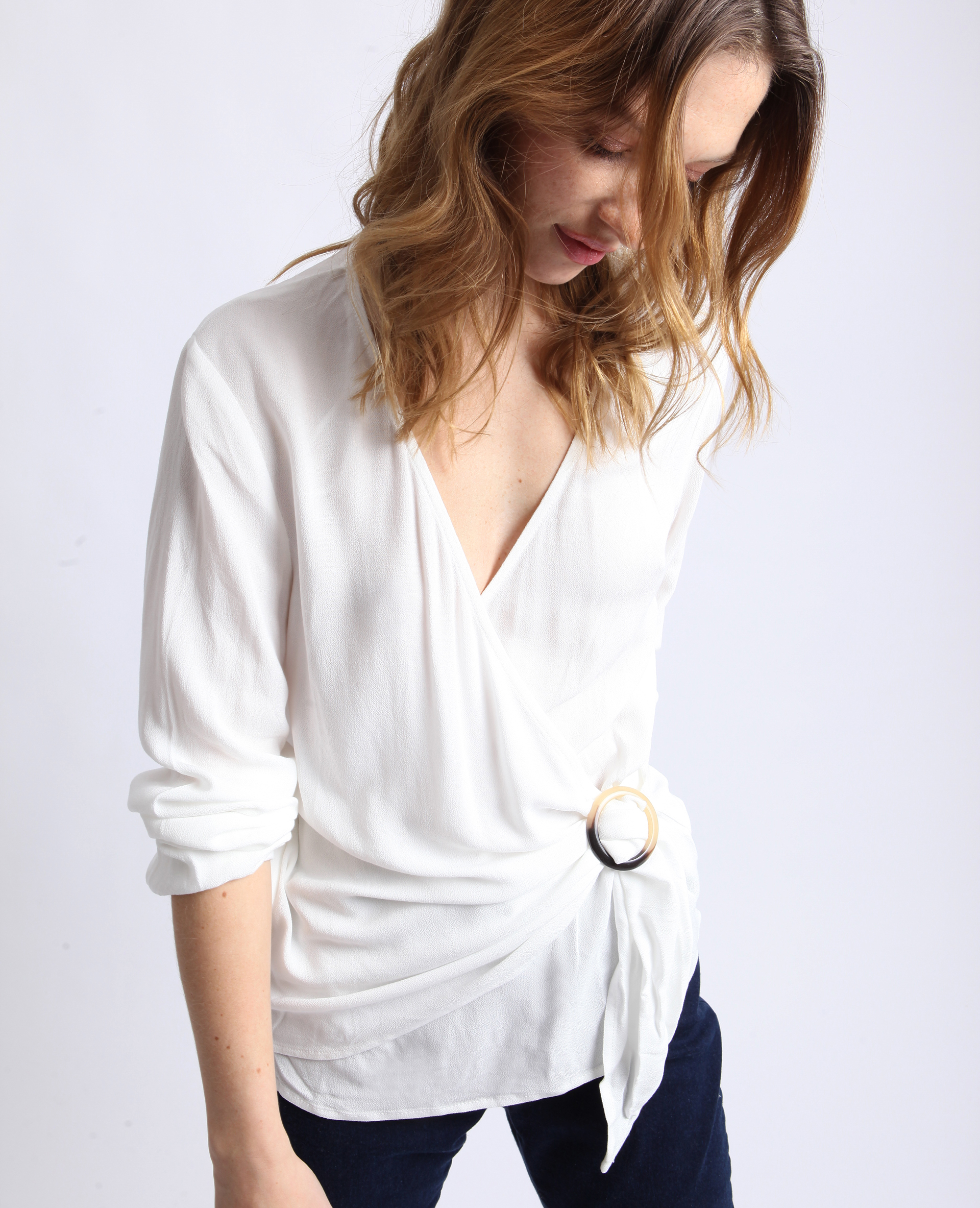Blouse blanche cache hot sale coeur