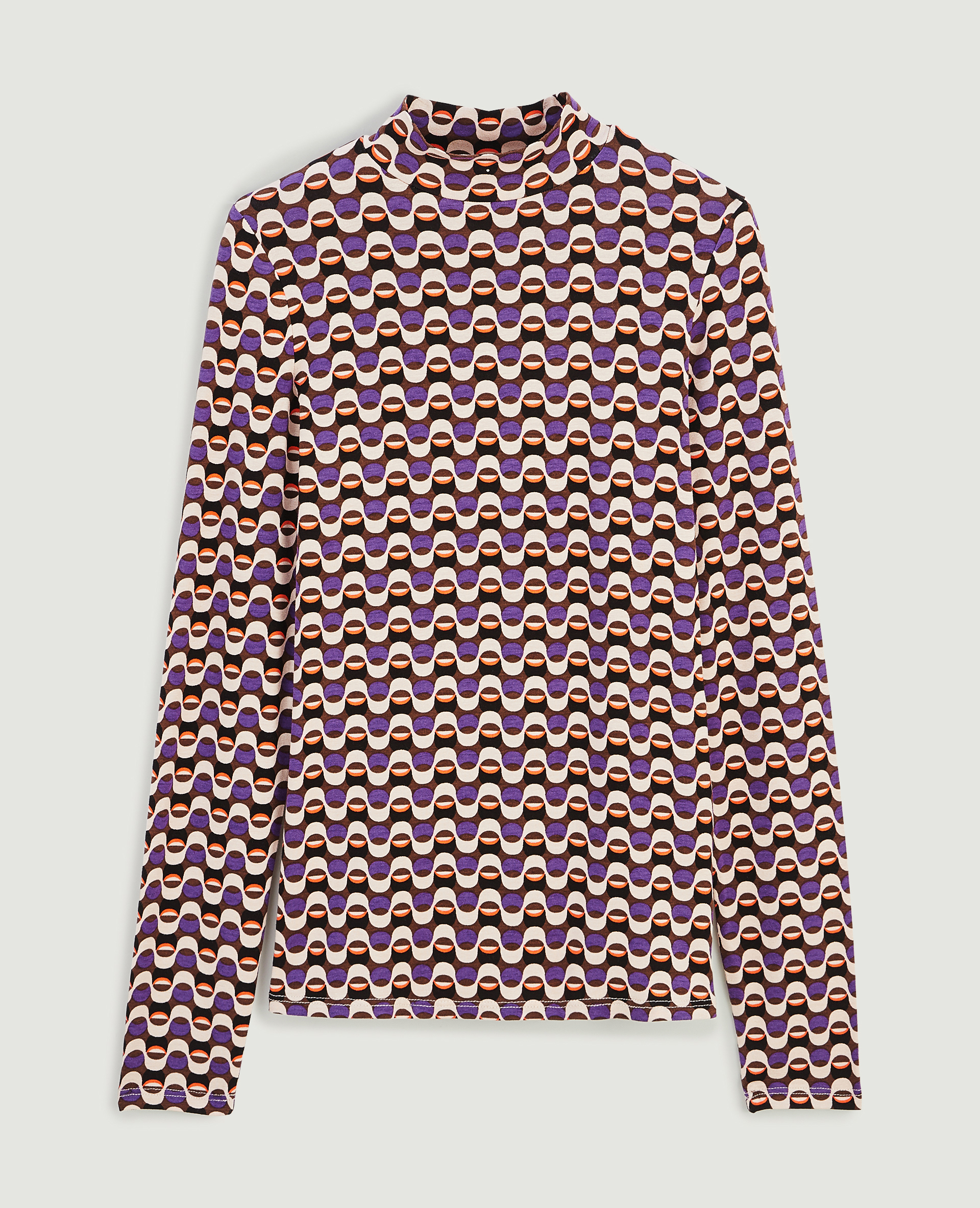 T-shirt manches longues col montant violet - Pimkie