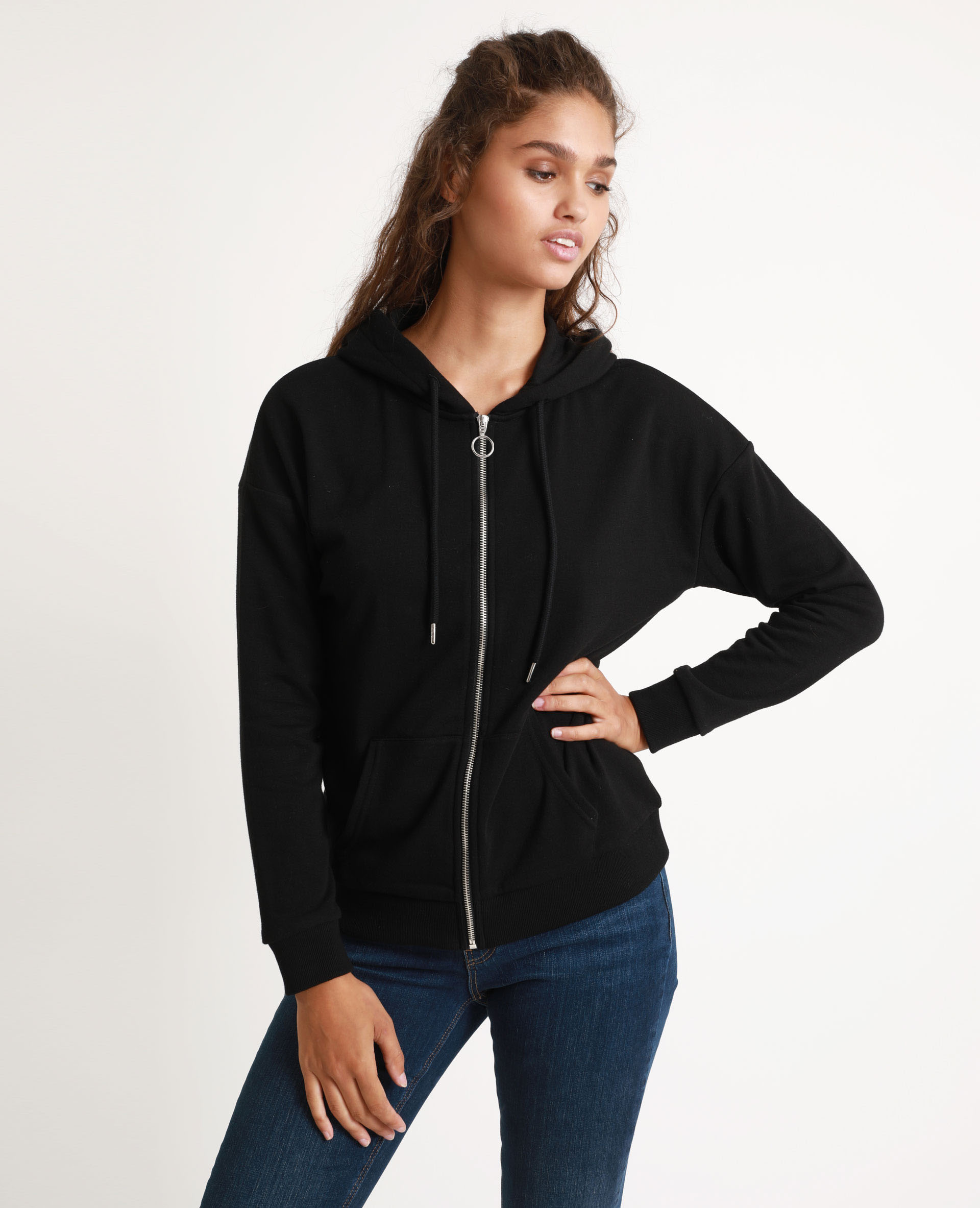 gilet sweat noir femme