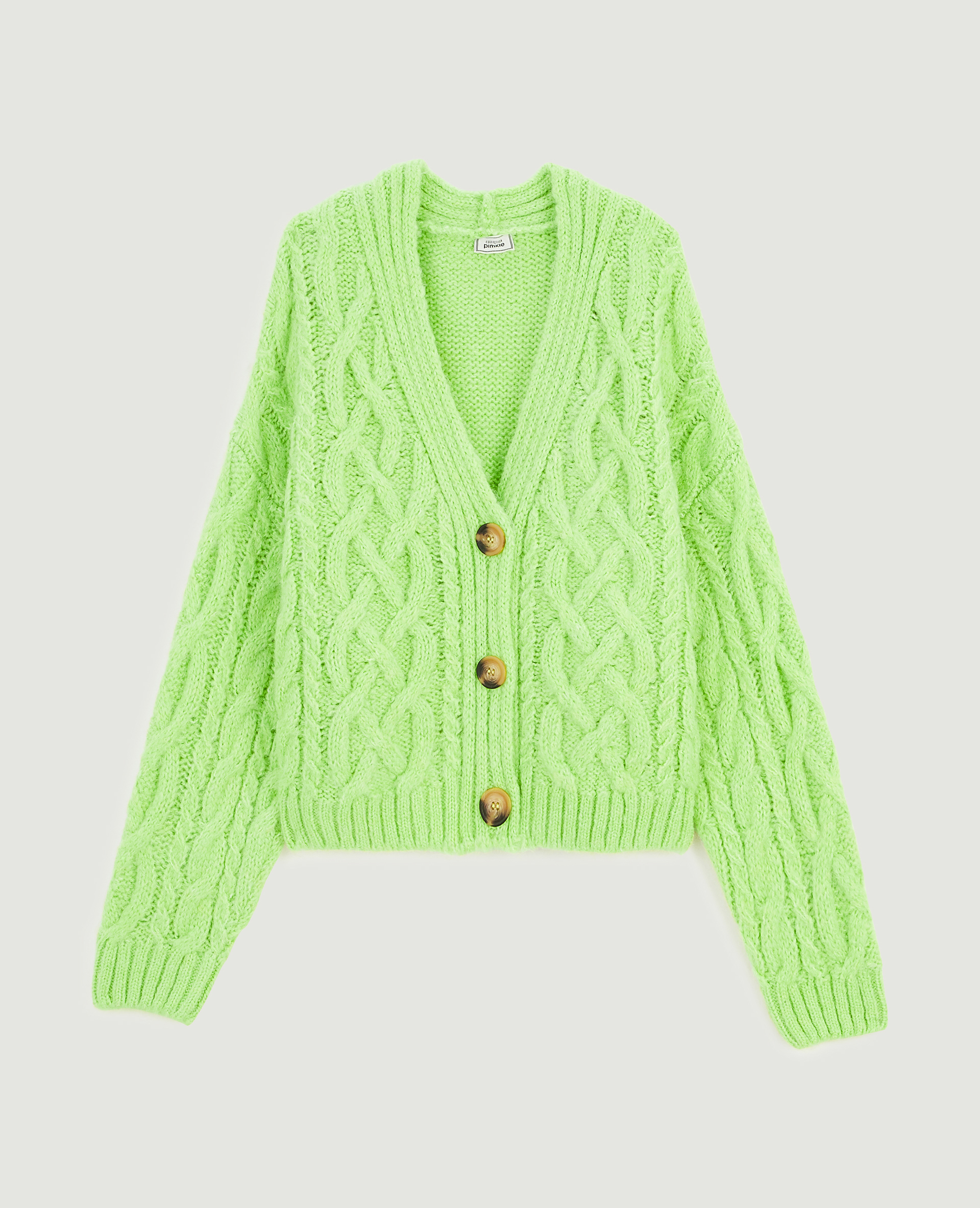 Gilet court maille torsadée vert - Pimkie