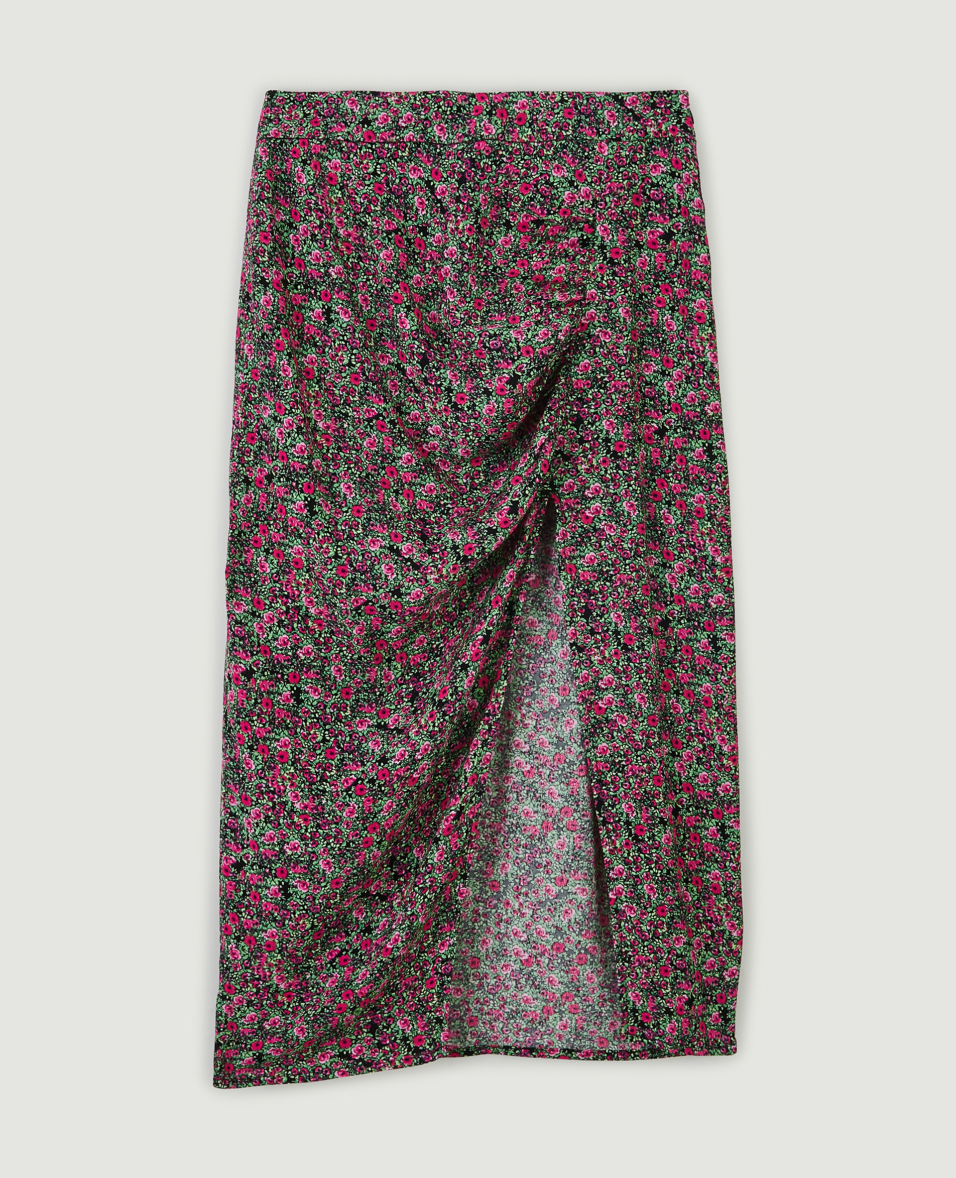 Jupe midi avec fronces et fente rose fuchsia - Pimkie