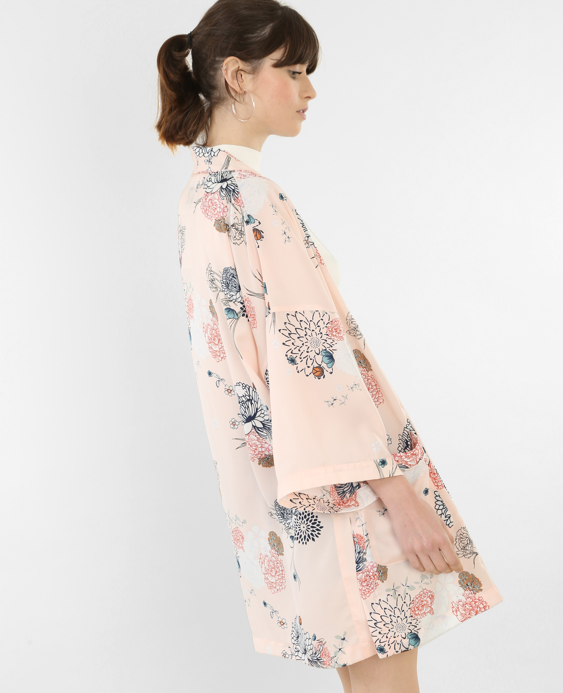 Veste de kimono satinée rose - Pimkie