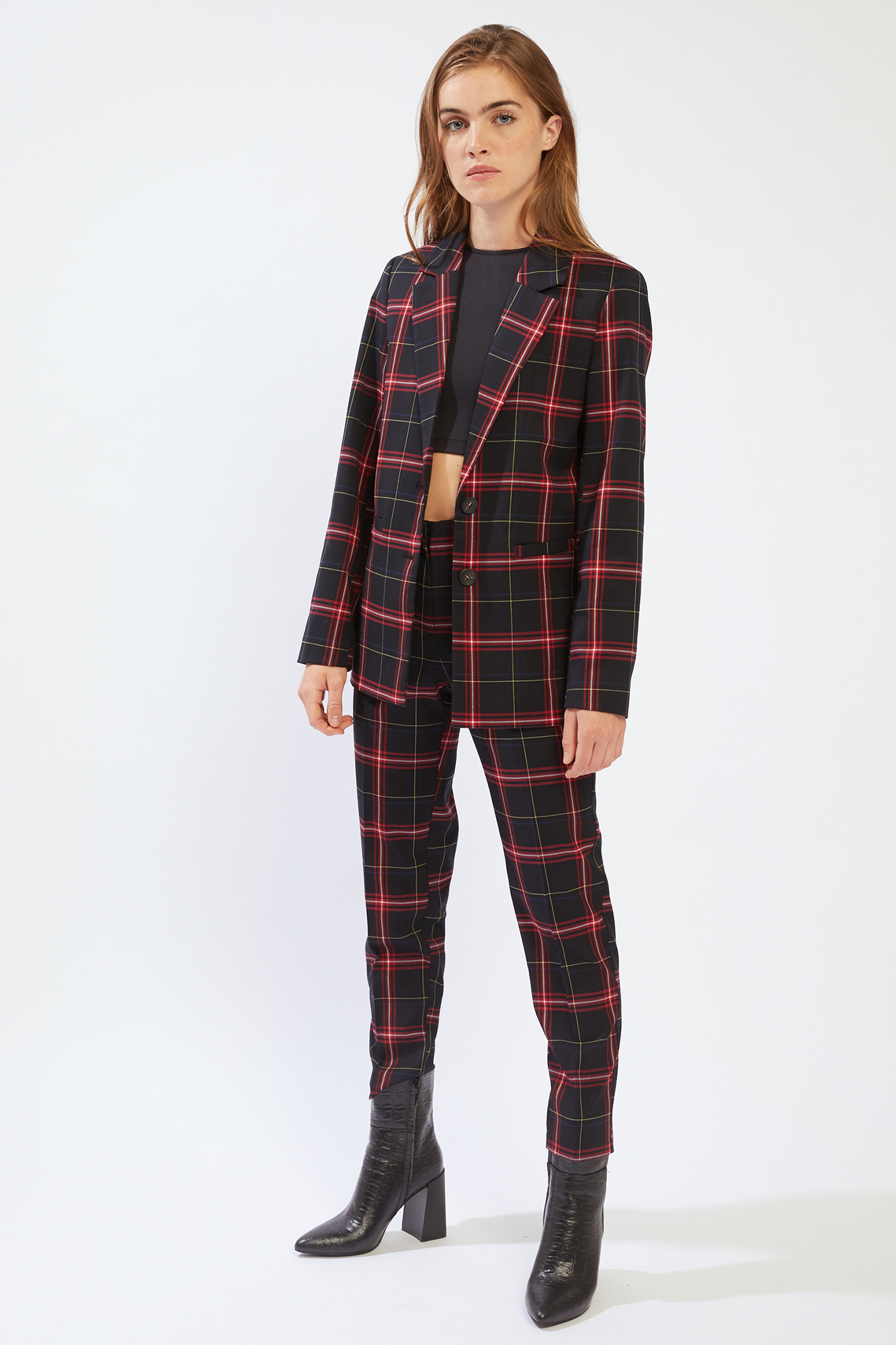 Blazer tartan noir - Pimkie