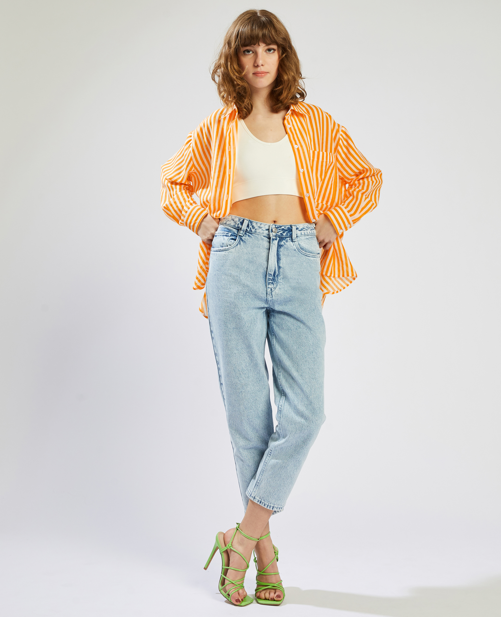Chemise fluide rayée orange - Pimkie