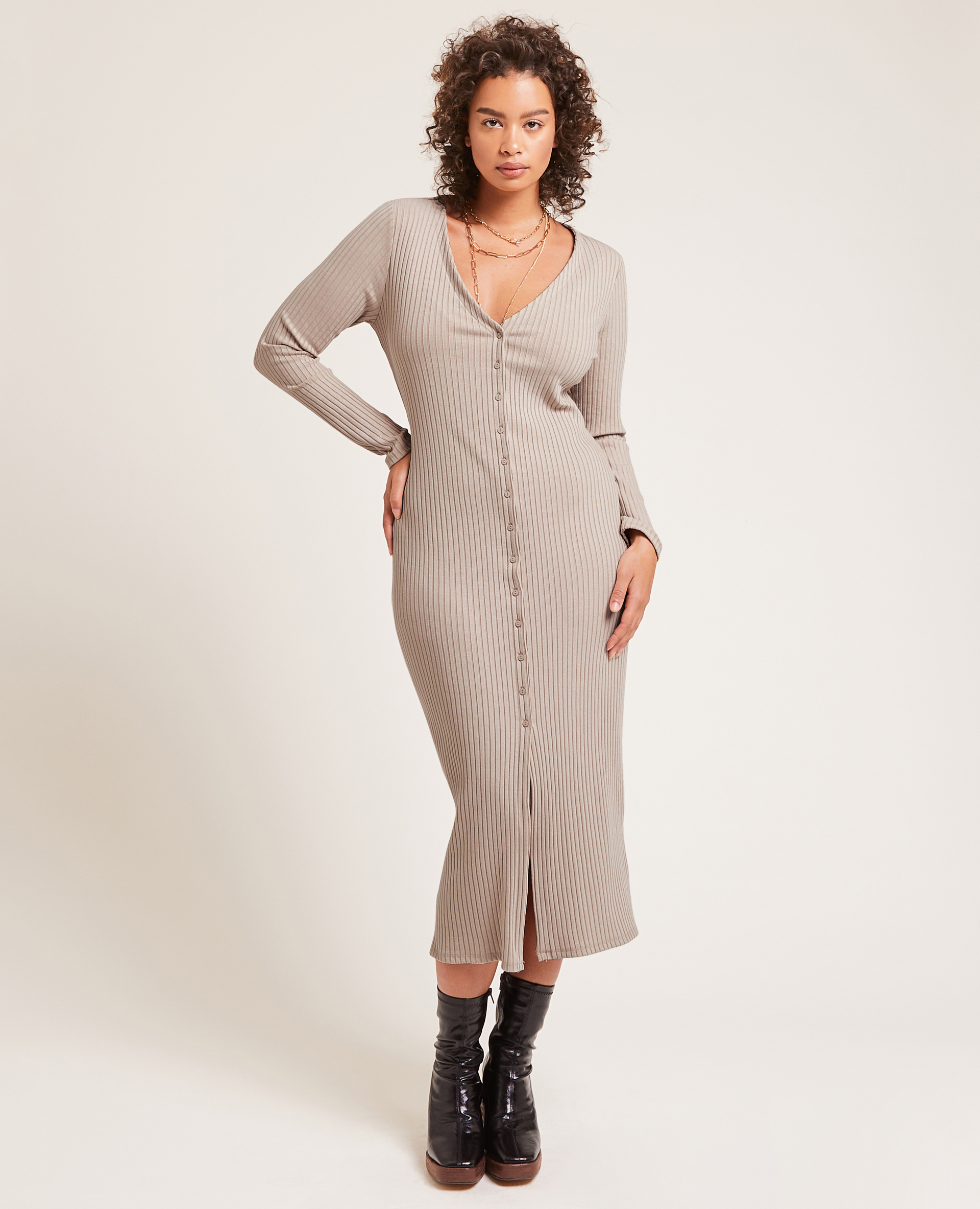 Robe côtelée boutonnée store
