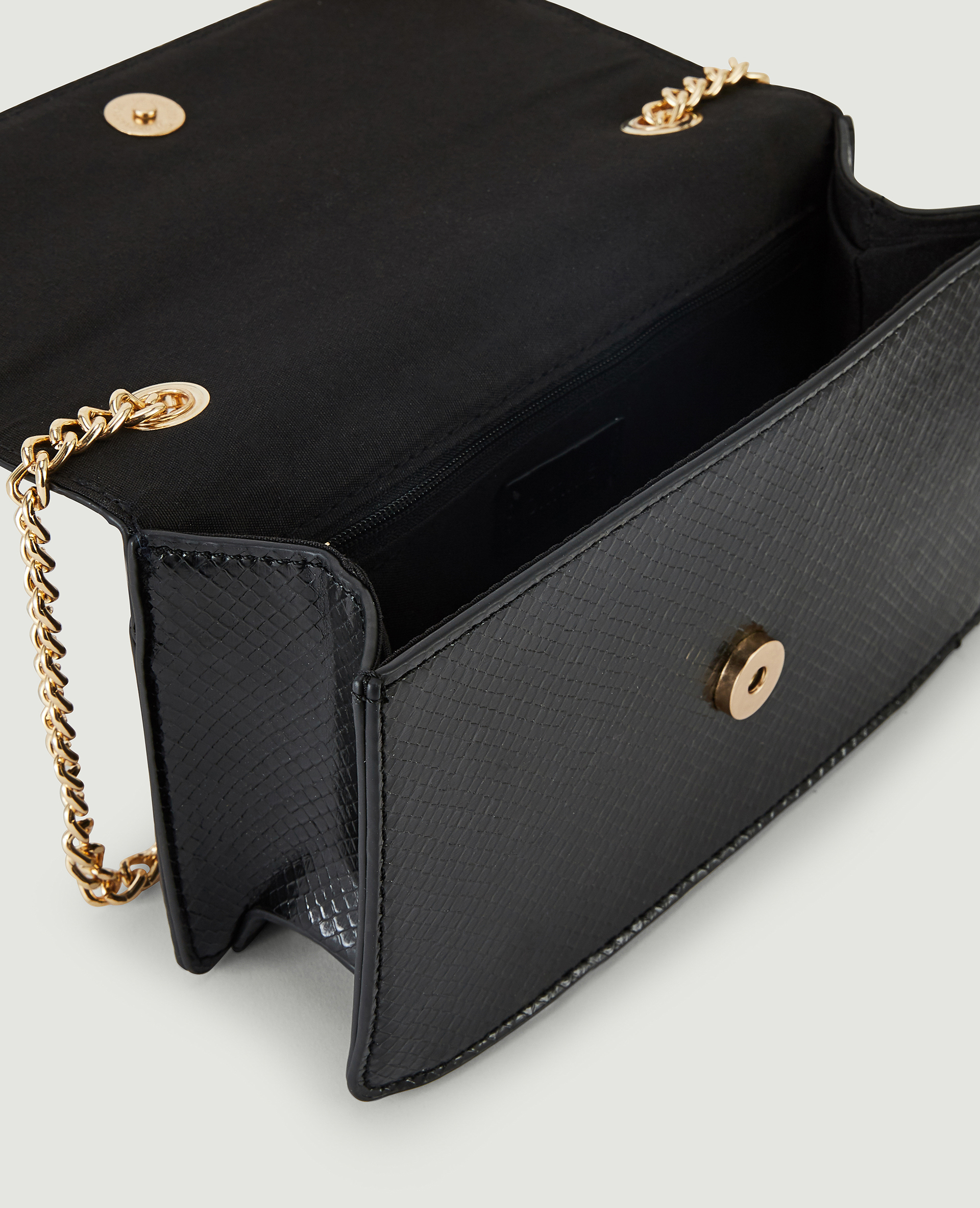 Sac rigide effet serpent noir - Pimkie