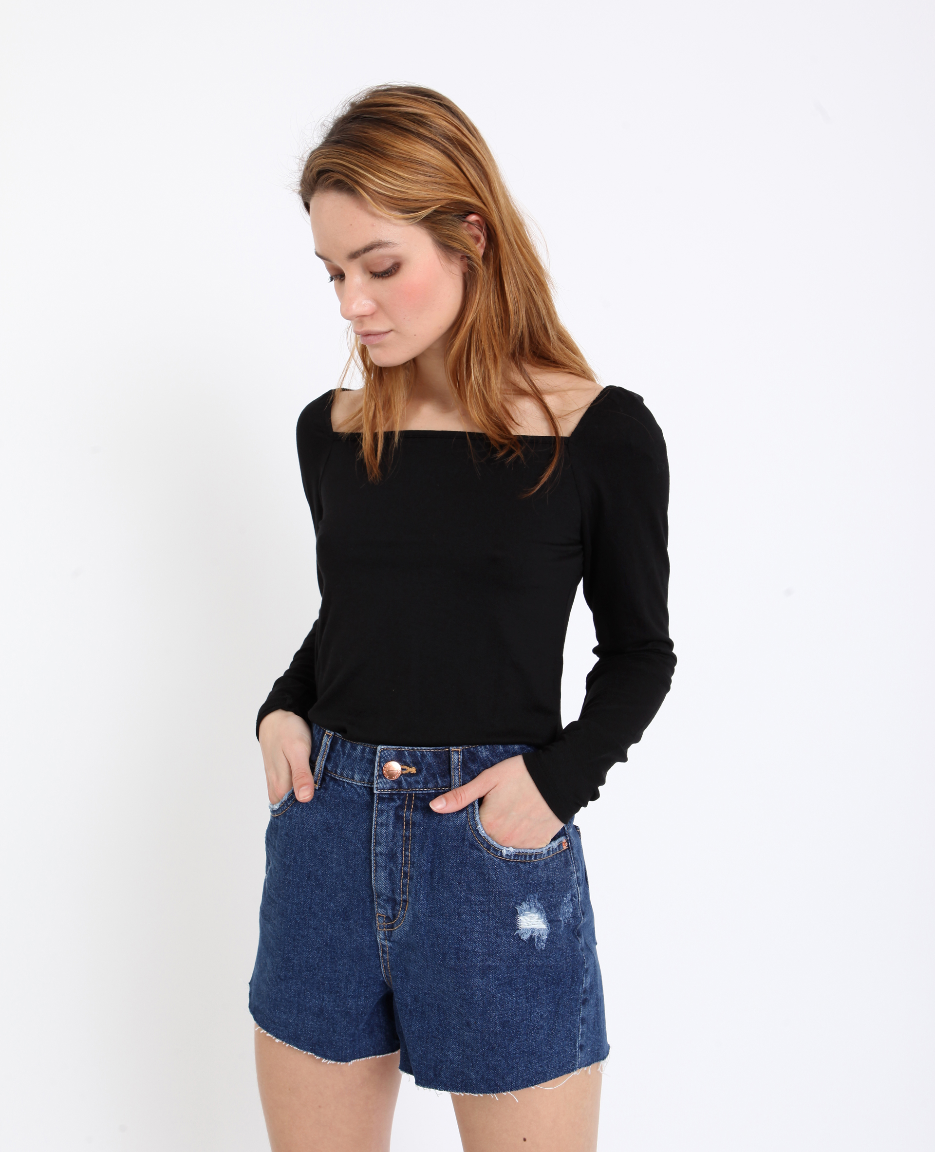 T shirt col carré femme deals