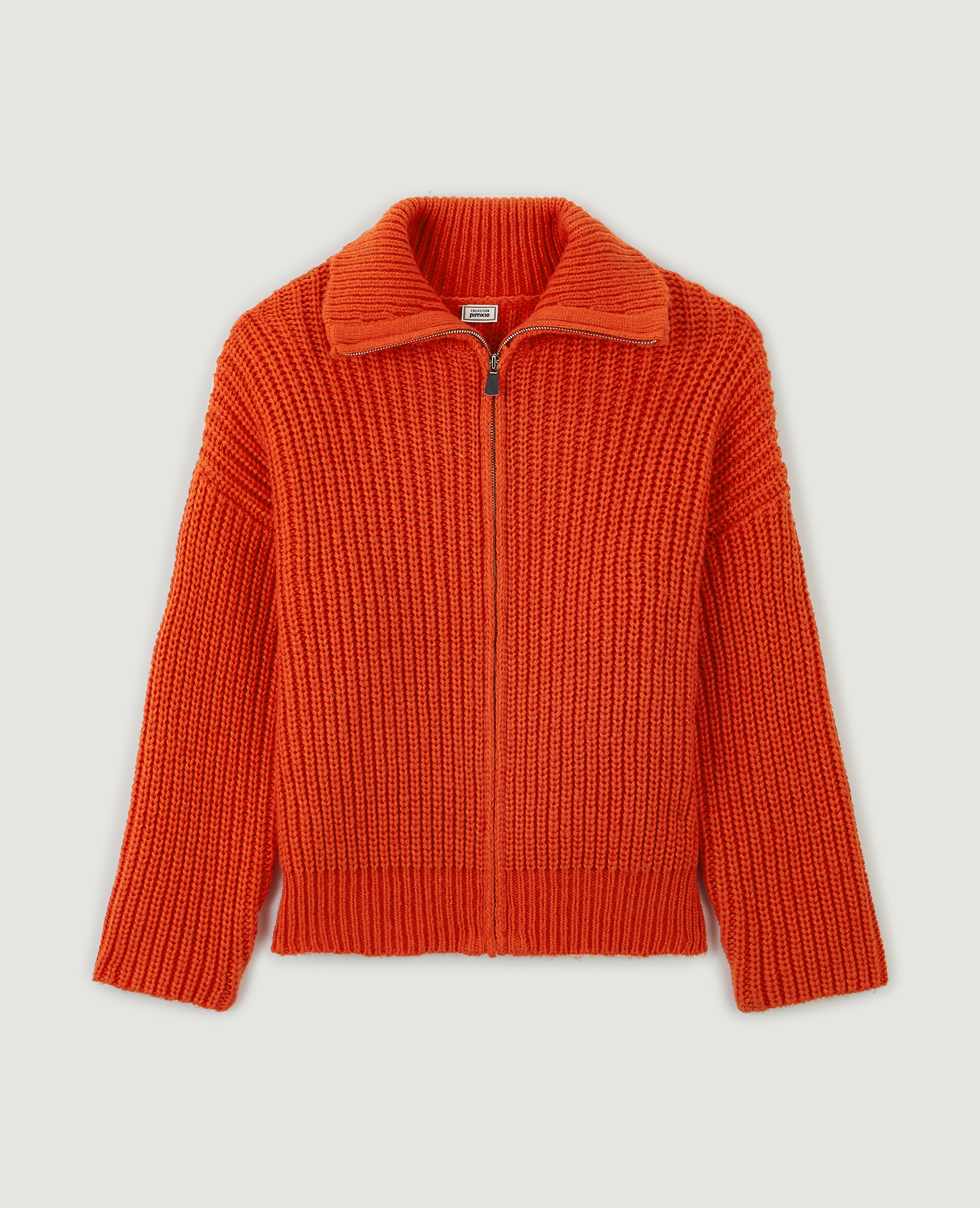 Gilet zippé grosse maille orange - Pimkie