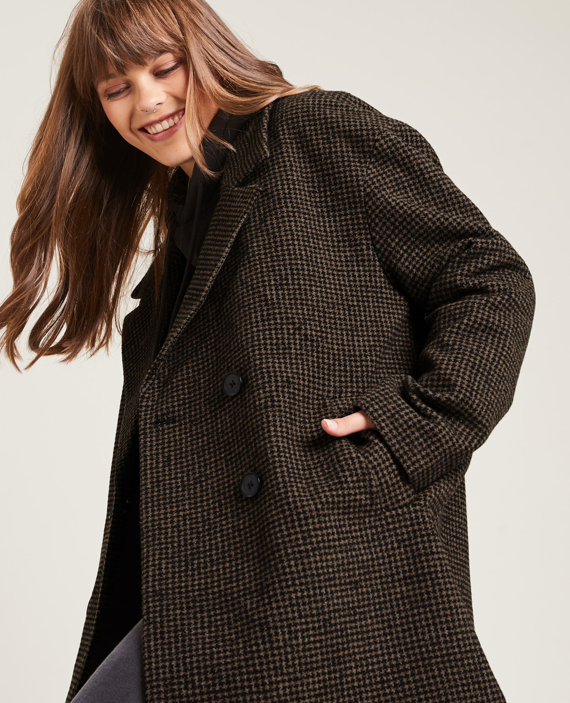 manteau marron femme court