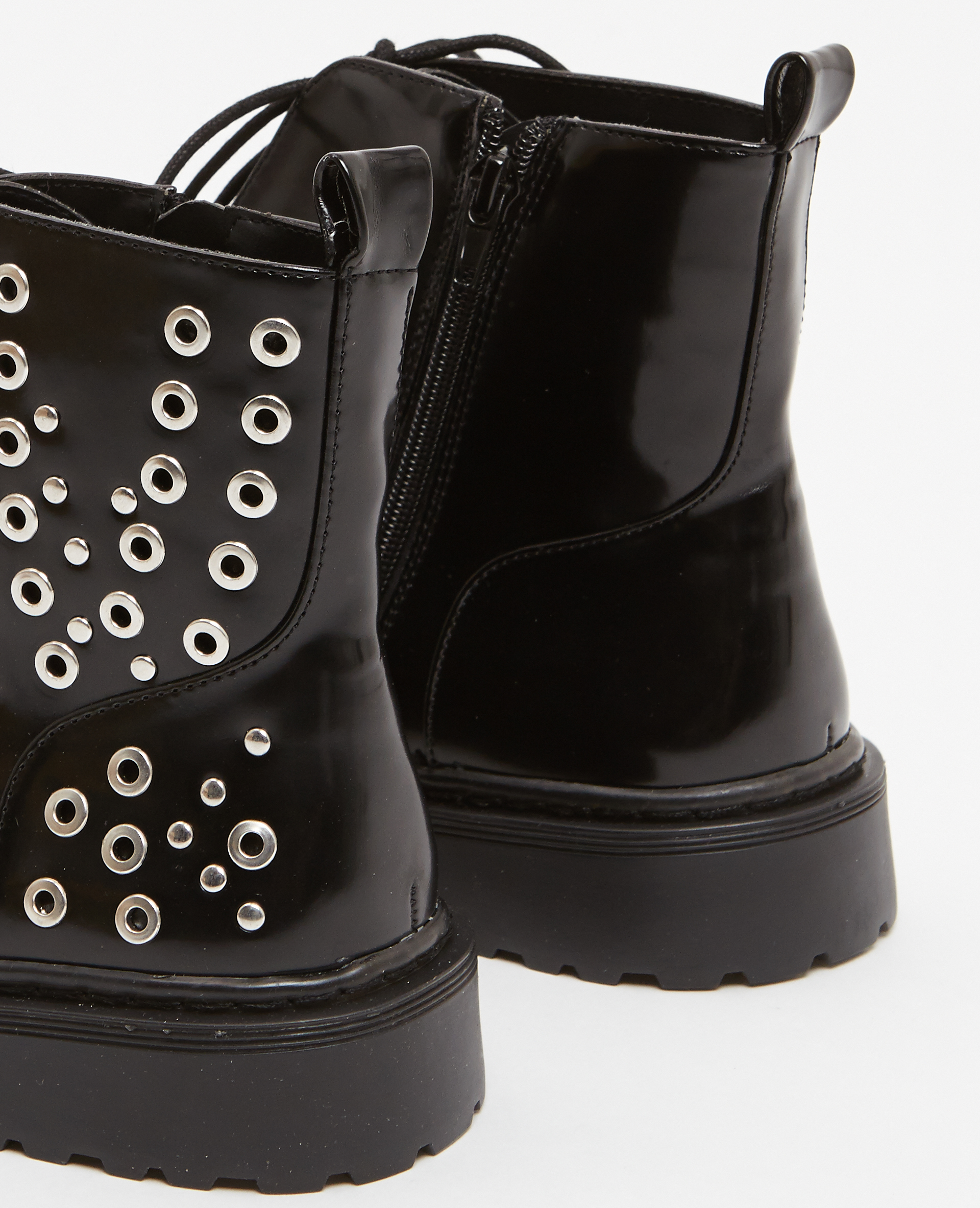 Boots rangers à rivets noir - Pimkie