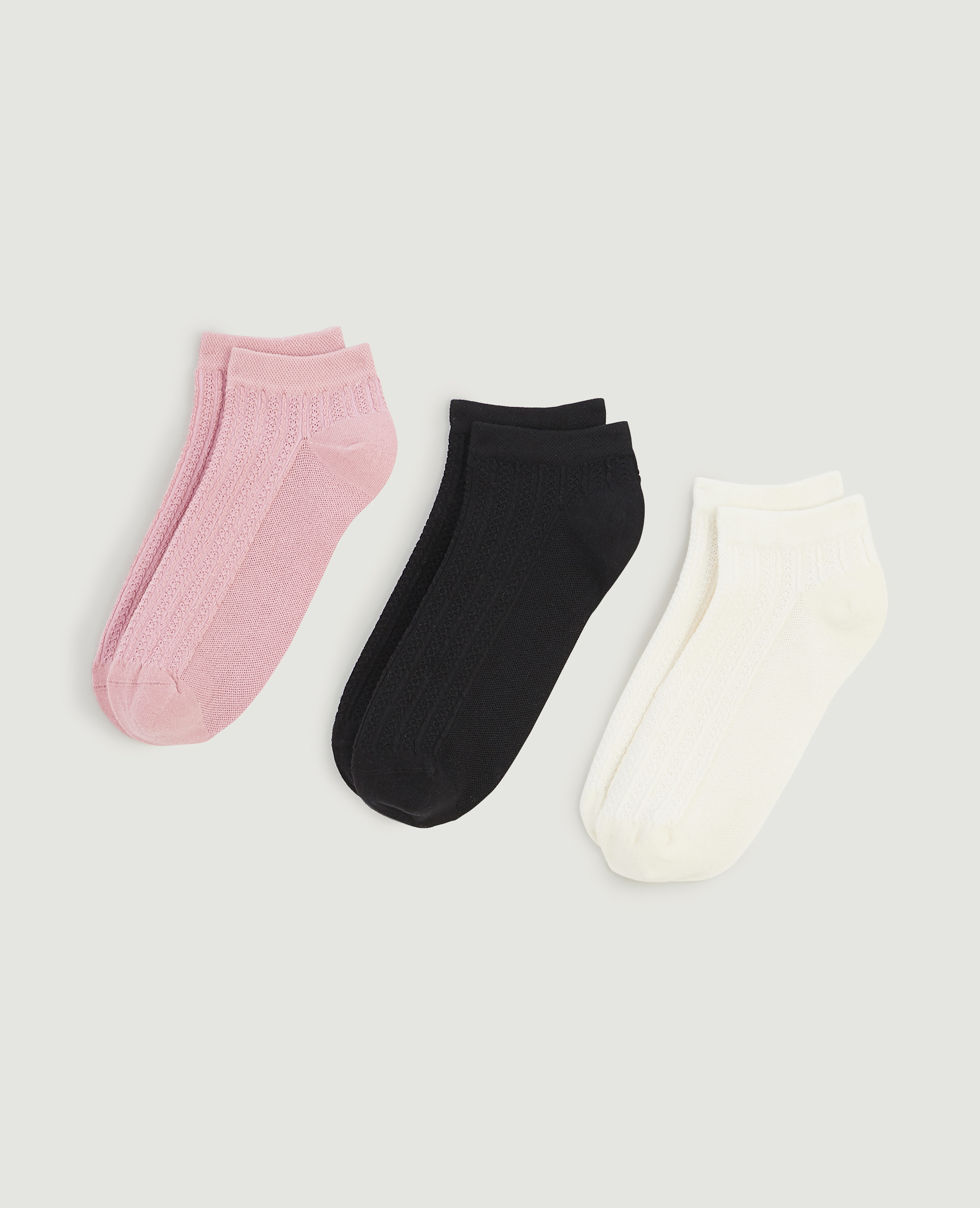 Lot de 3 socquettes rose - Pimkie