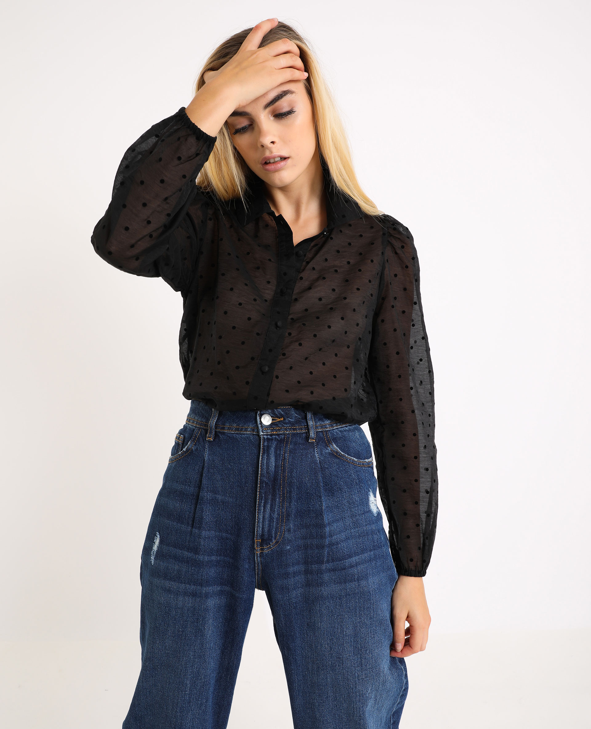 Chemise transparente noire femme outlet