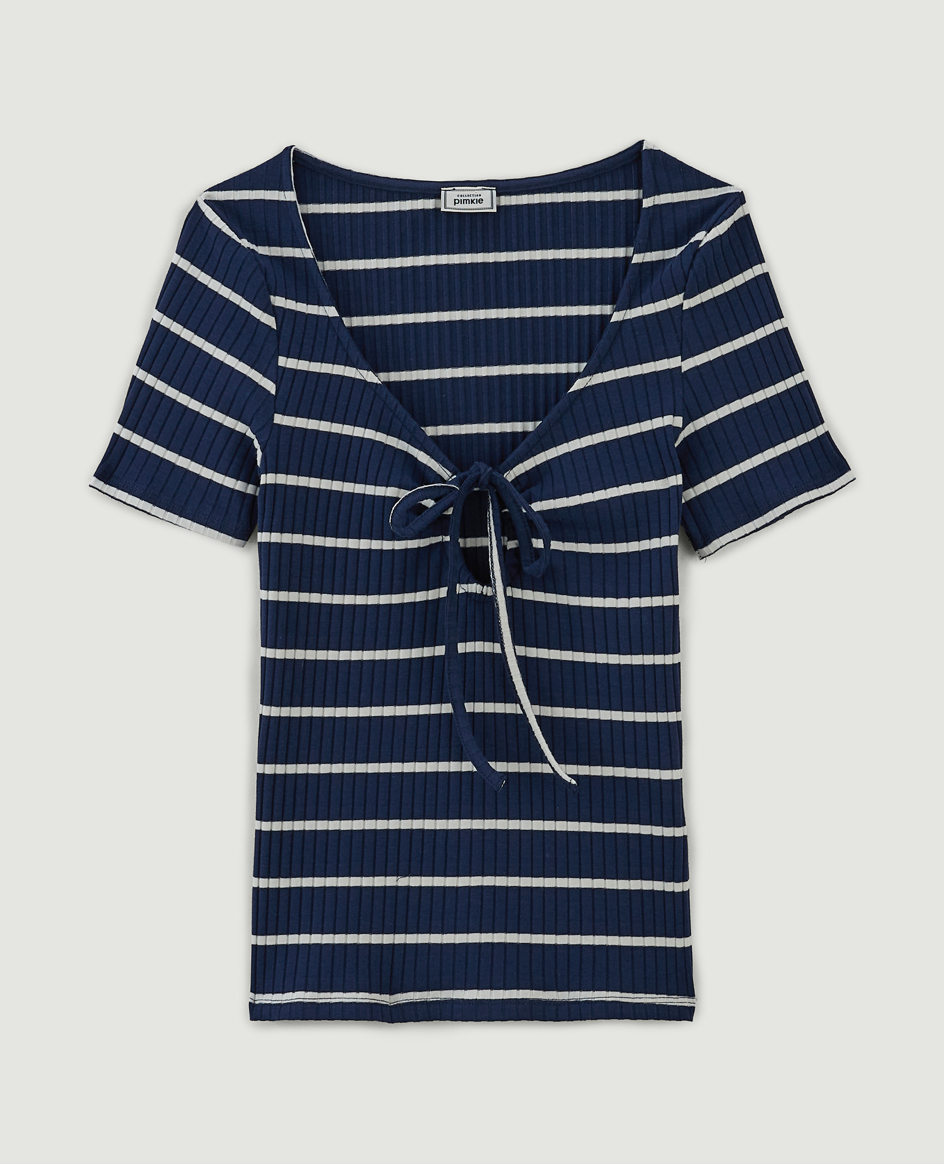 Top avec lien coulissé à nouer bleu marine - Pimkie