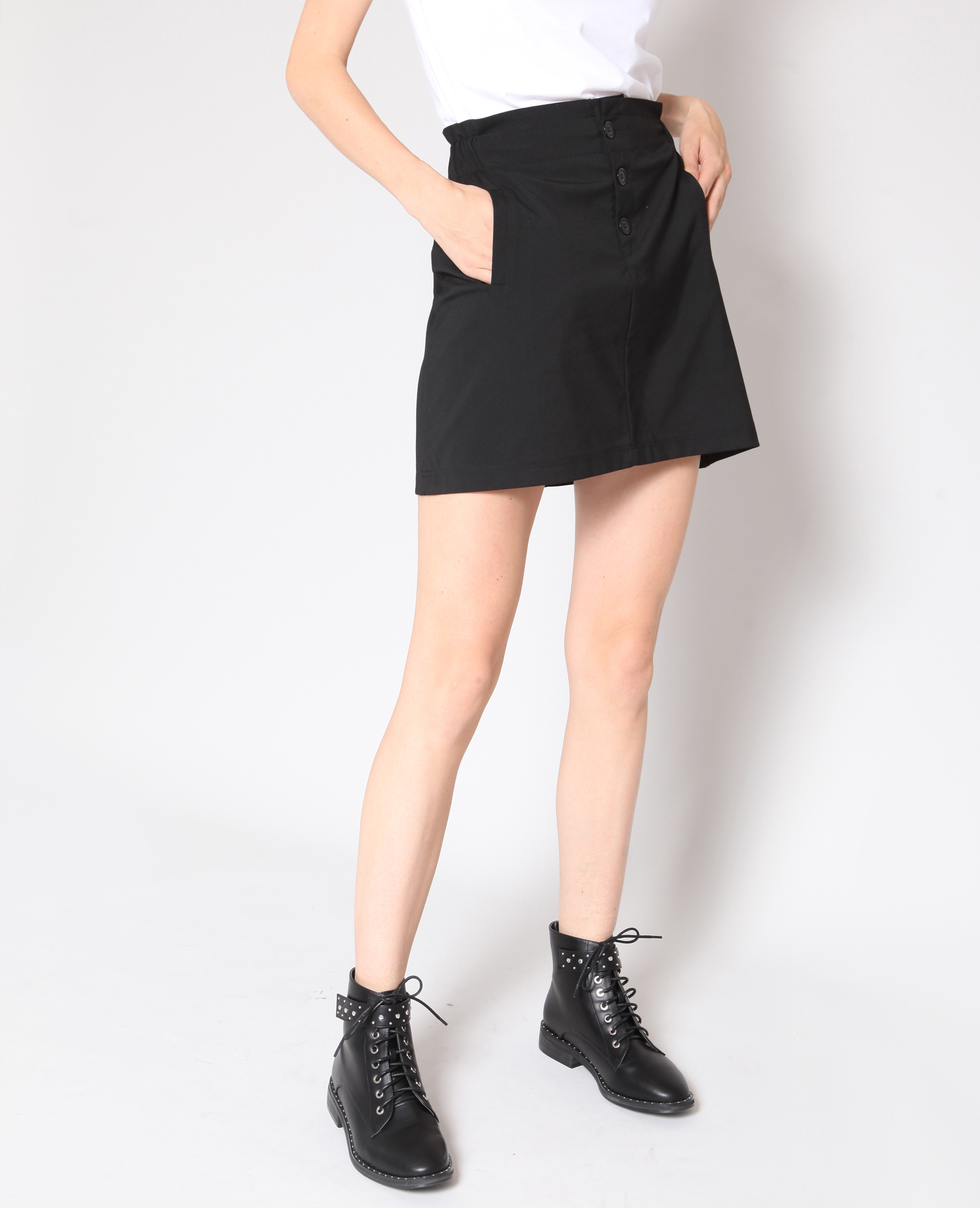 Jupe top noir boutonnée
