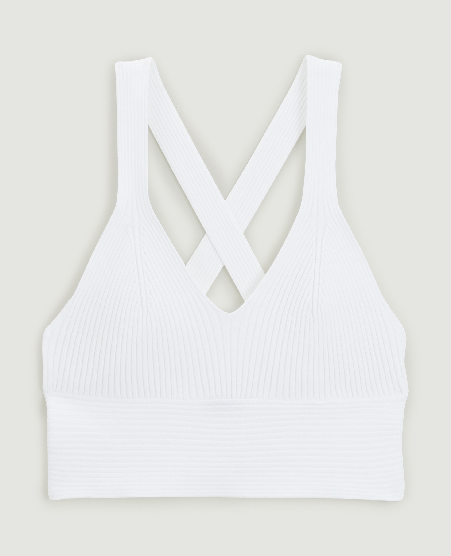 Brassière maille côtelée blanc - Pimkie