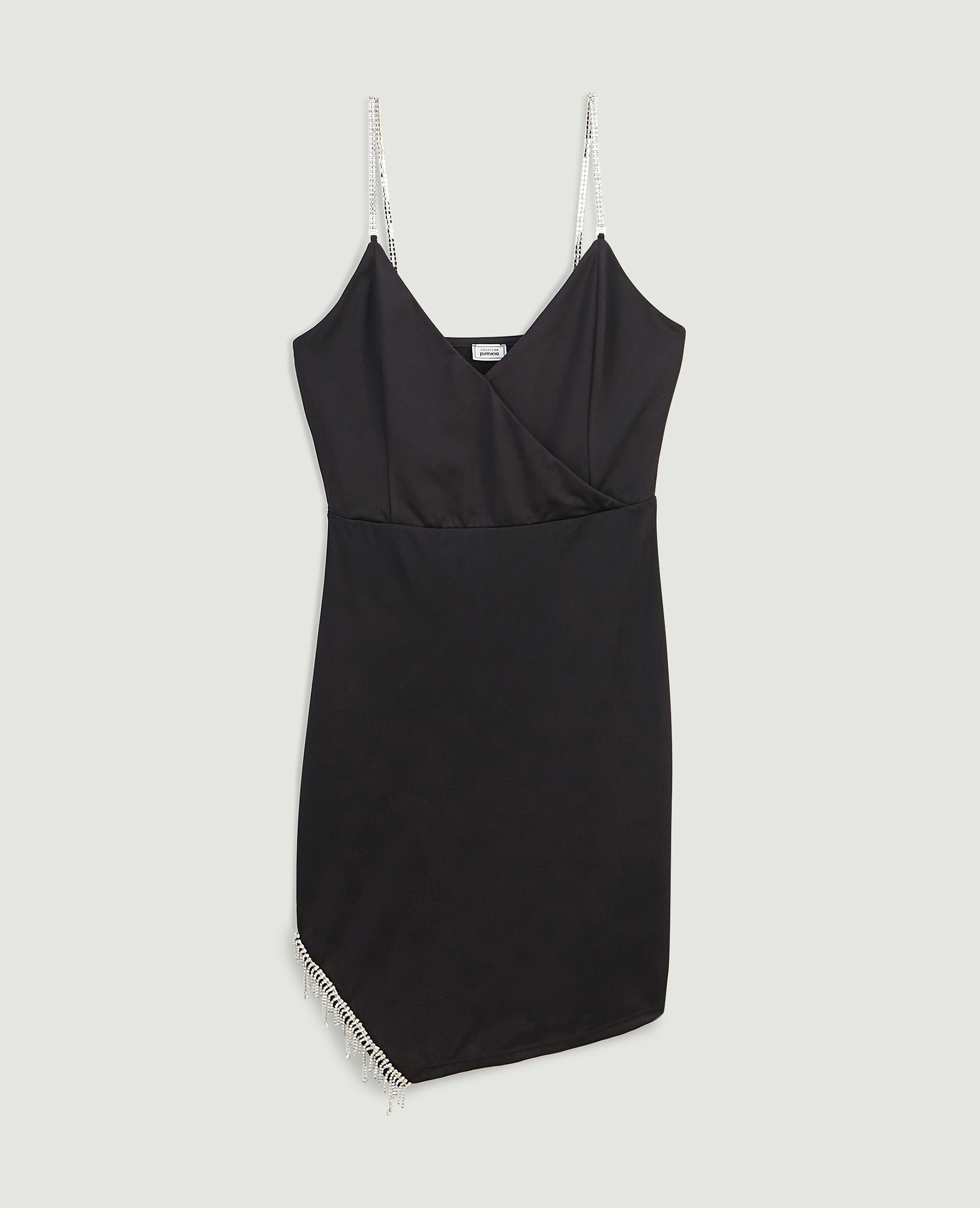Robe cache-cœur avec strass noir - Pimkie