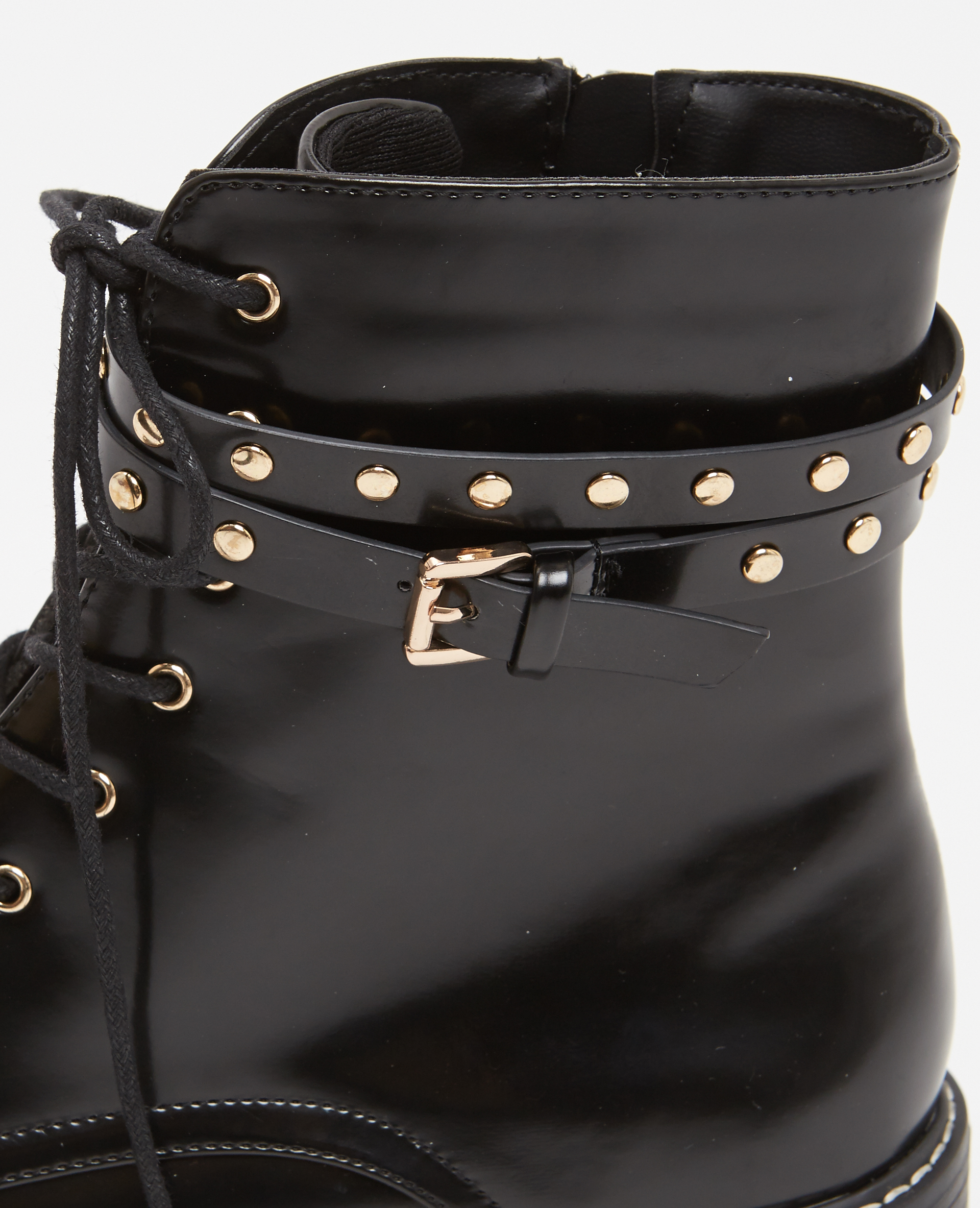 Boots rangers à brides noir - Pimkie