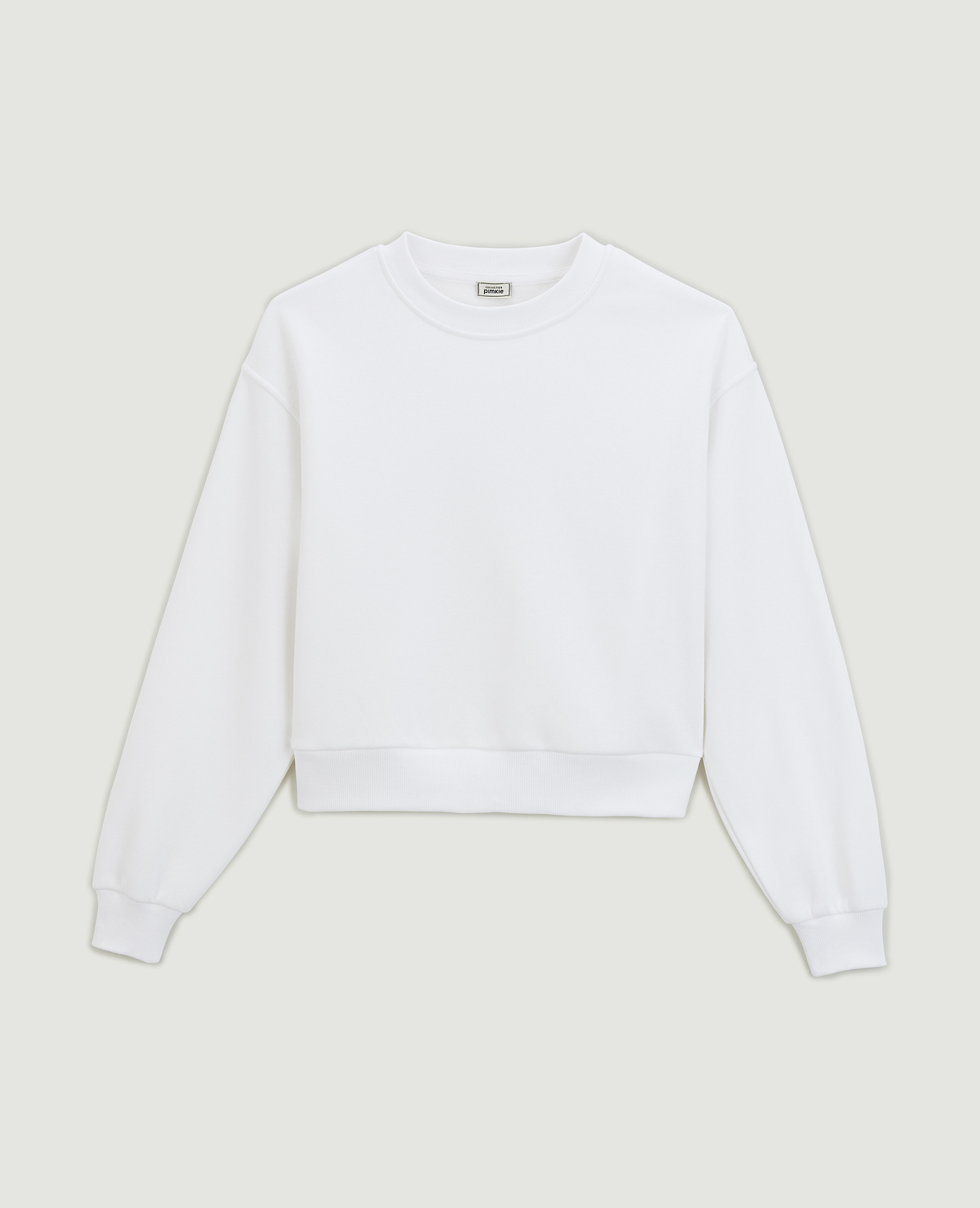 Sweat court en molleton blanc - Pimkie