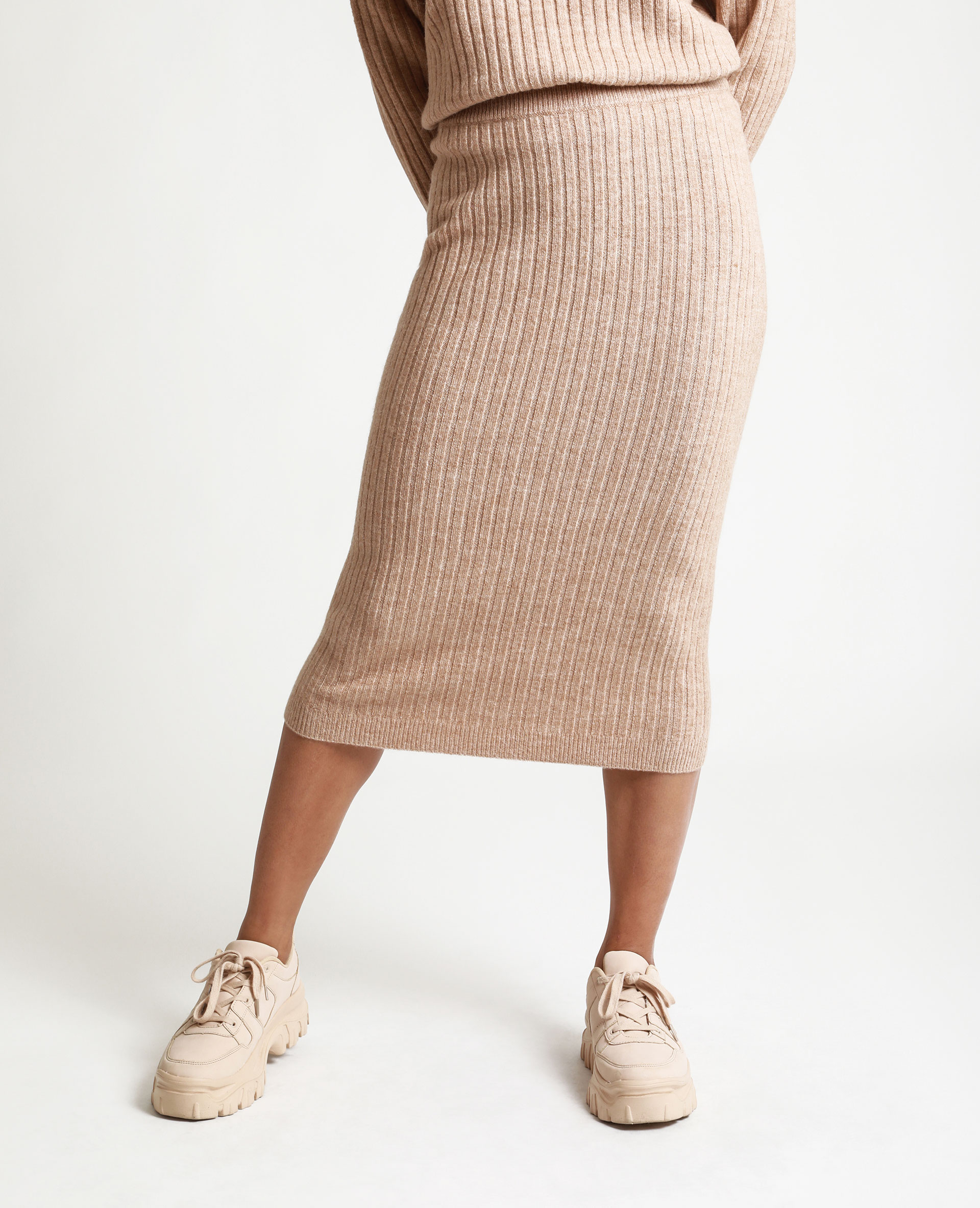 Jupe en maille clearance cotelée