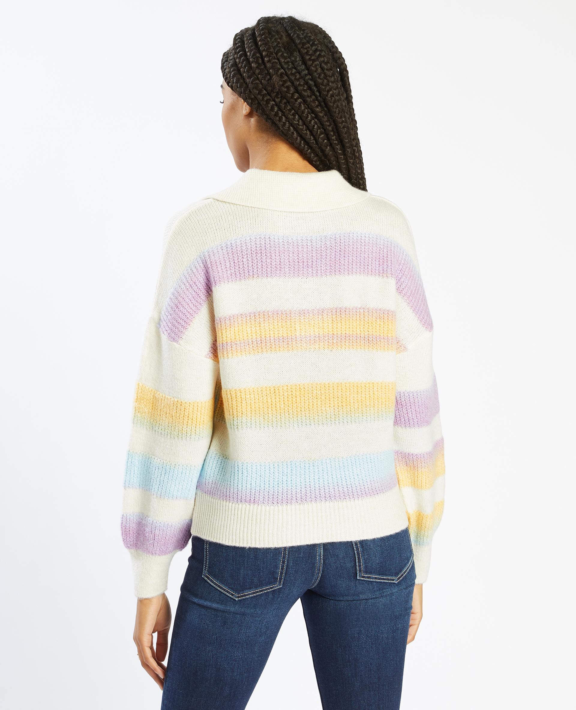 Pull à rayures multicolores blanc - Pimkie