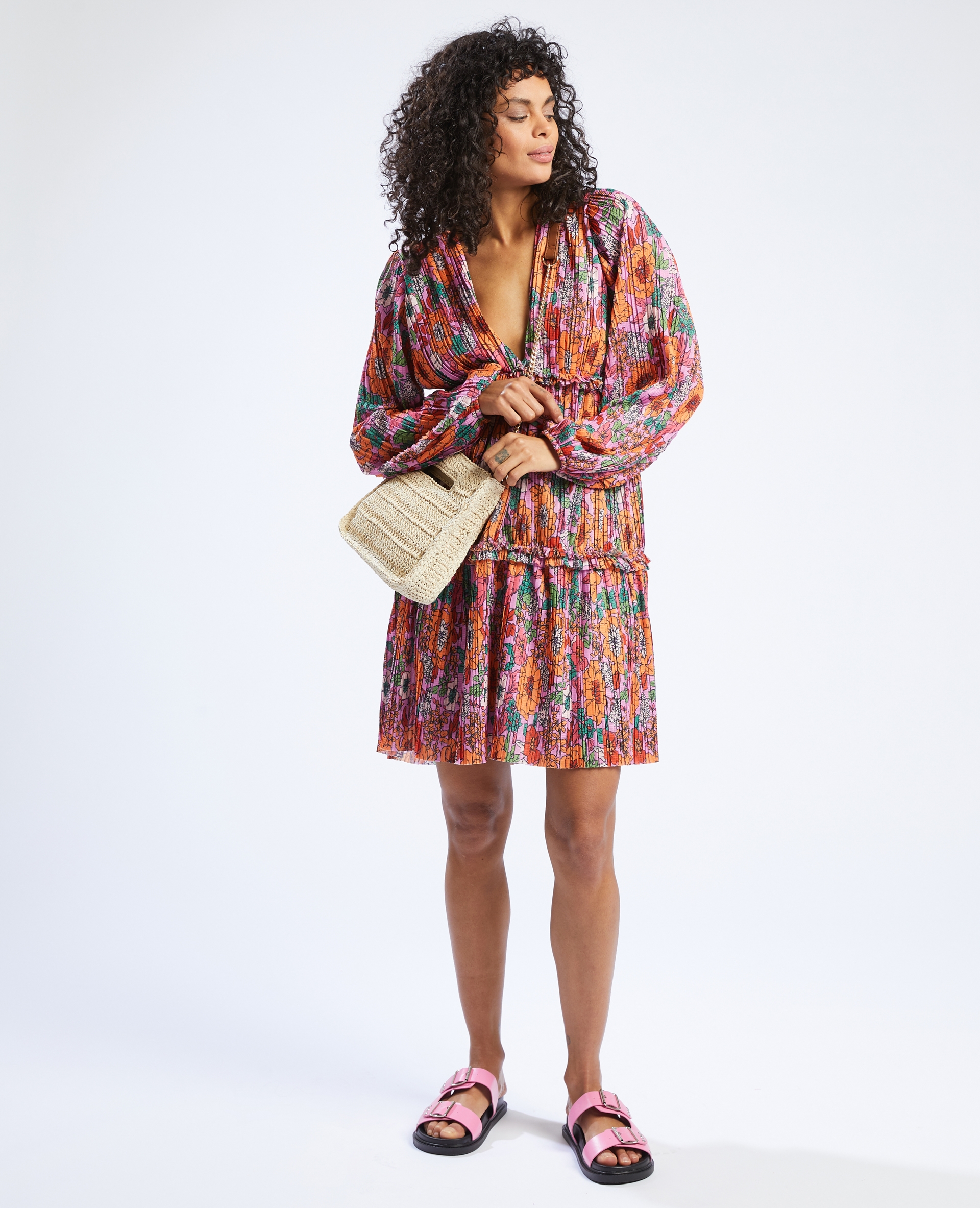 Robe pliss e col V Pimkie