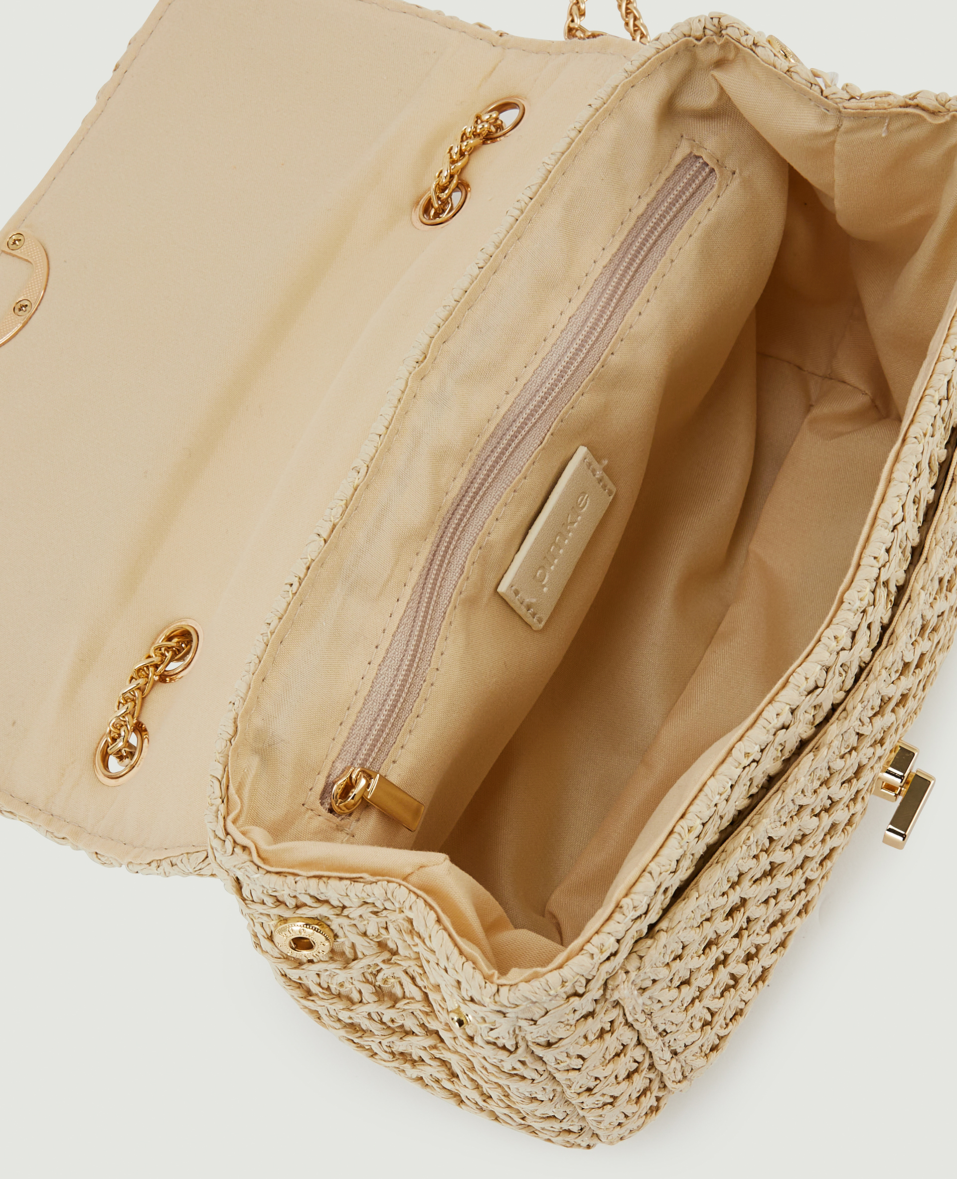 Sac en raphia avec chaine sable - Pimkie