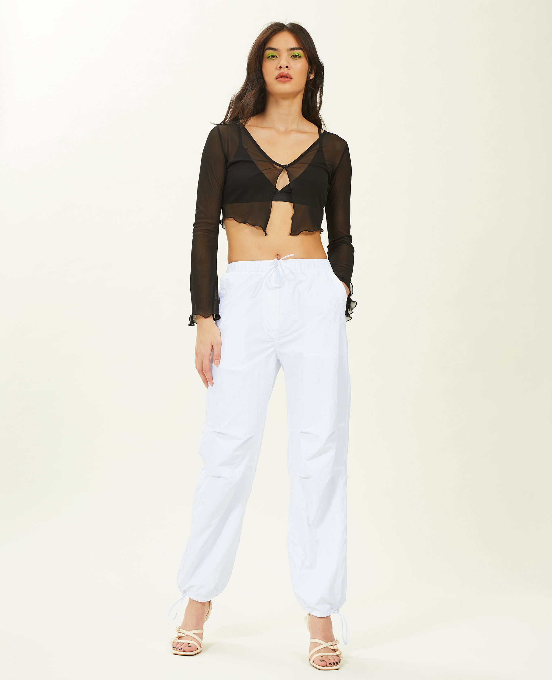 Pantalon parachute blanc - Pimkie