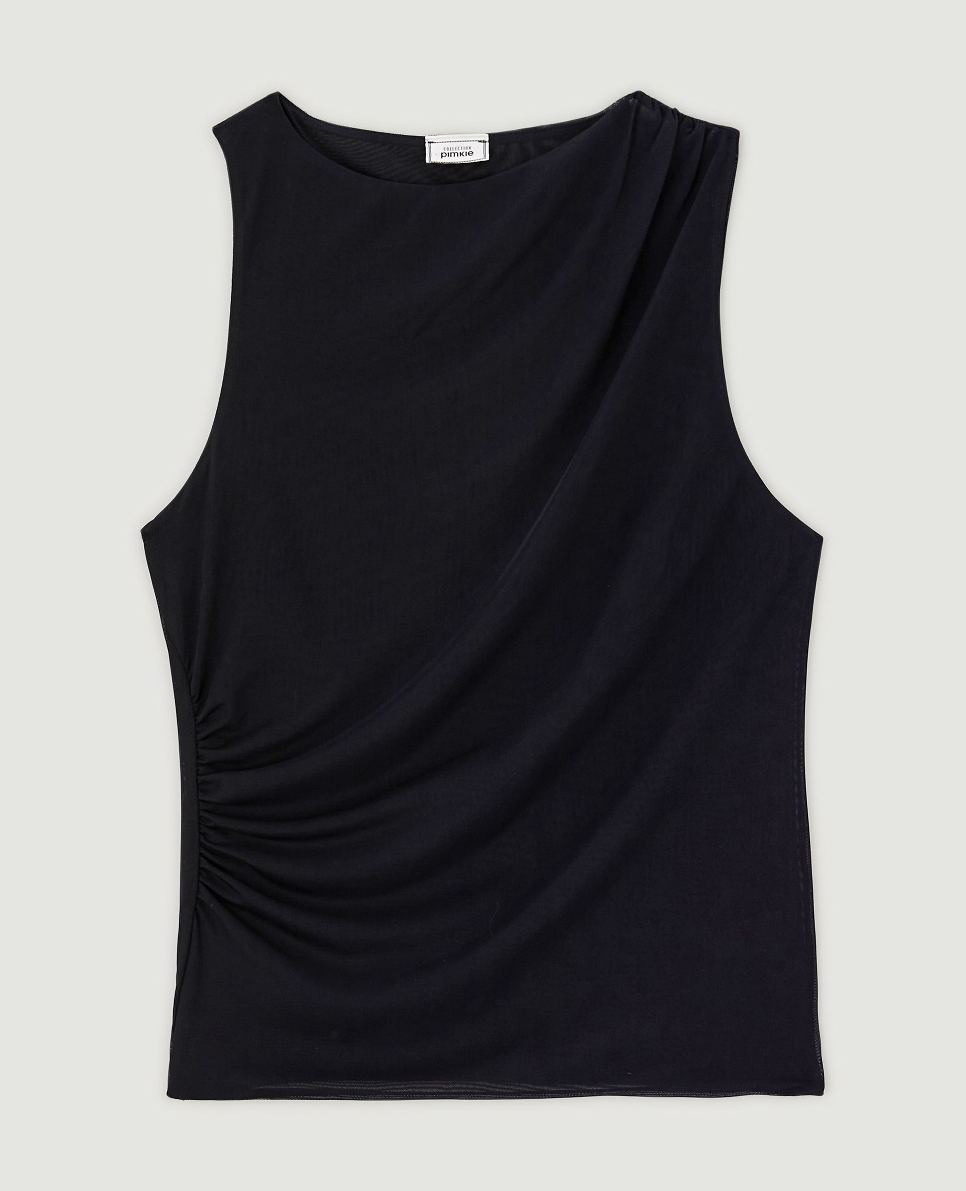 Top micro-mesh avec fronces noir - Pimkie