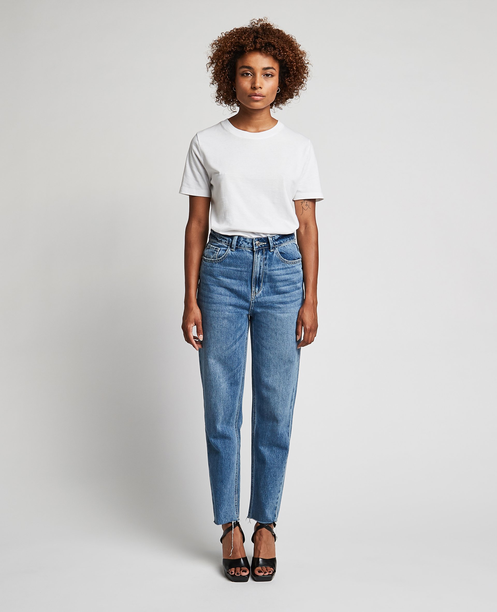 Jean straight taille haute bleu denim - Pimkie