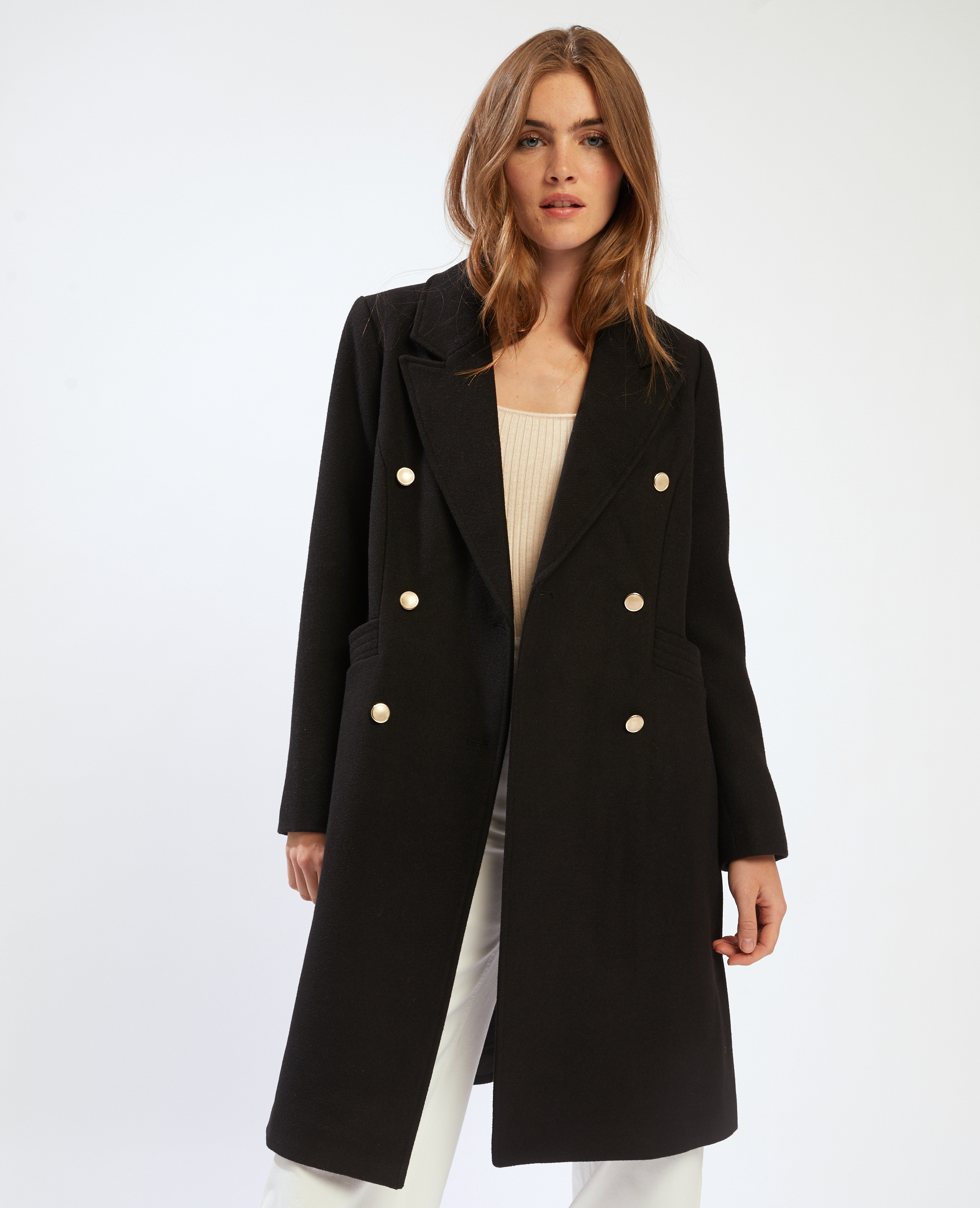 Manteau drap de laine ajust Pimkie