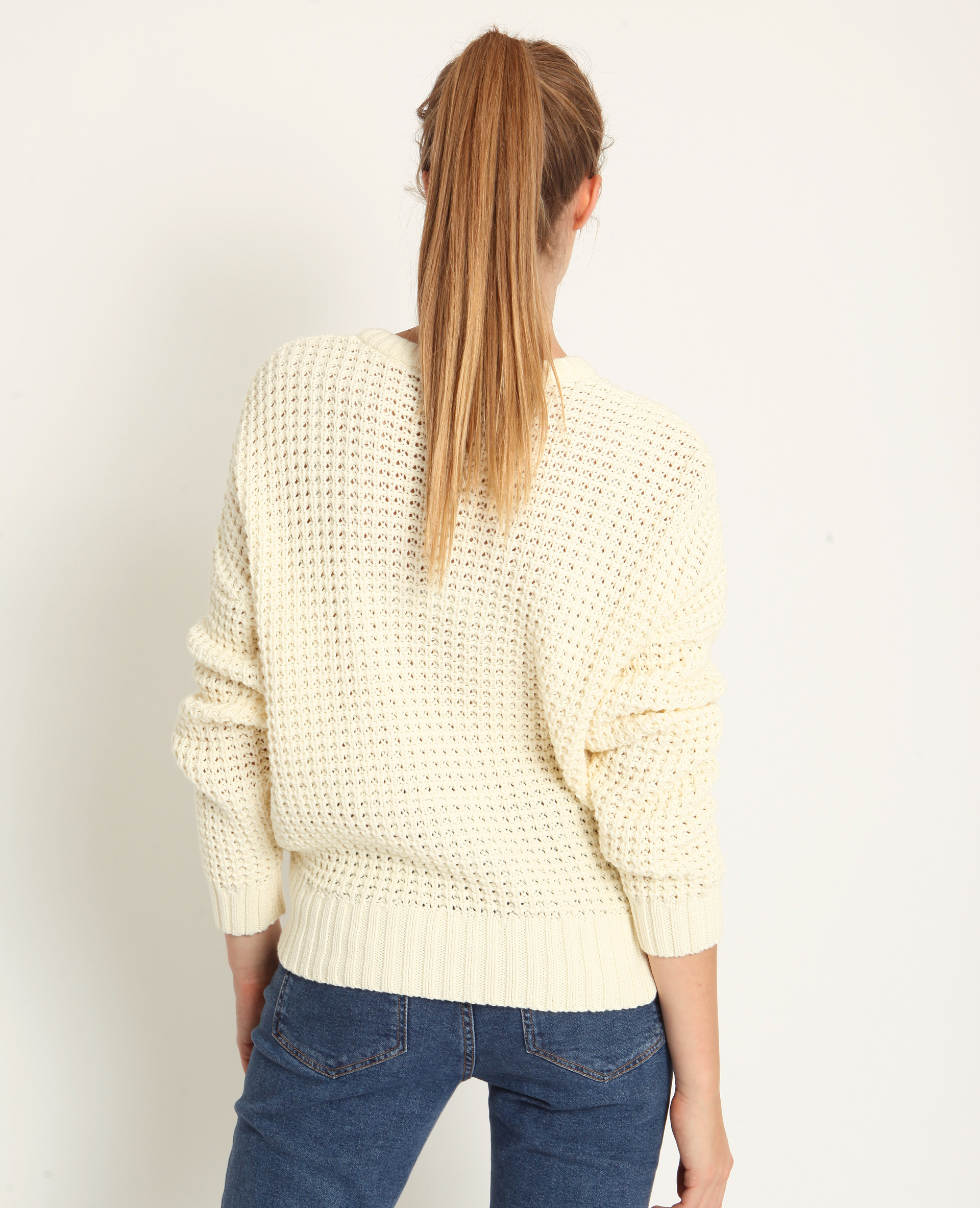 Pull à grosse maille blanc - 407270919A09 | Pimkie