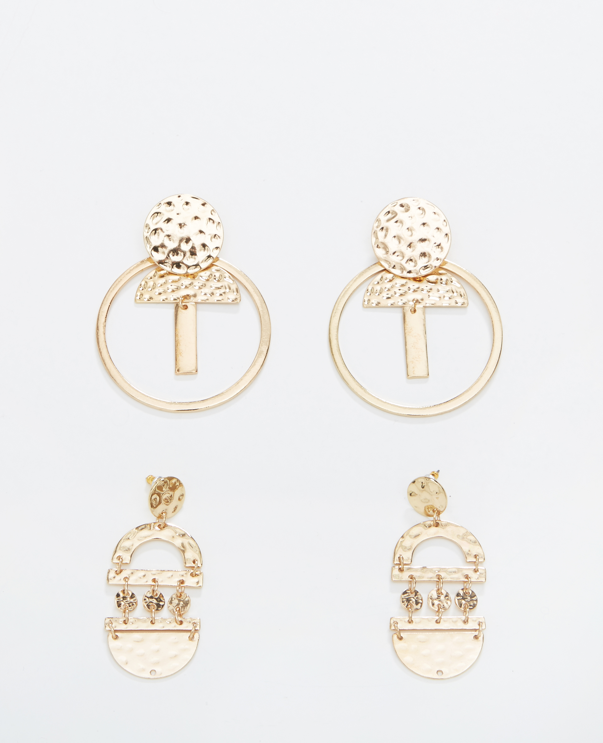 Lot de 2 paires de boucles d'oreilles doré - Pimkie
