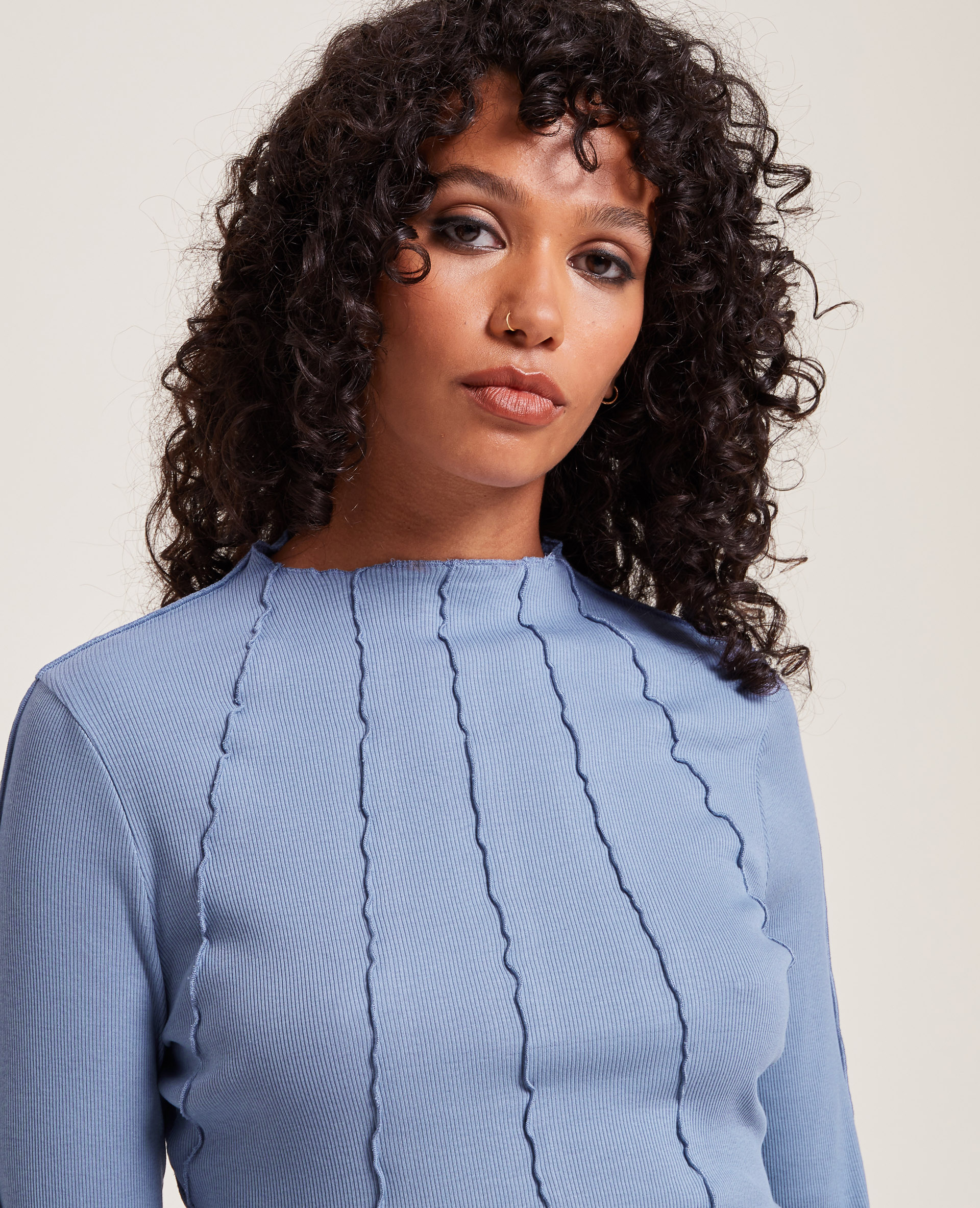 Top coutures apparentes bleu foncé - Pimkie